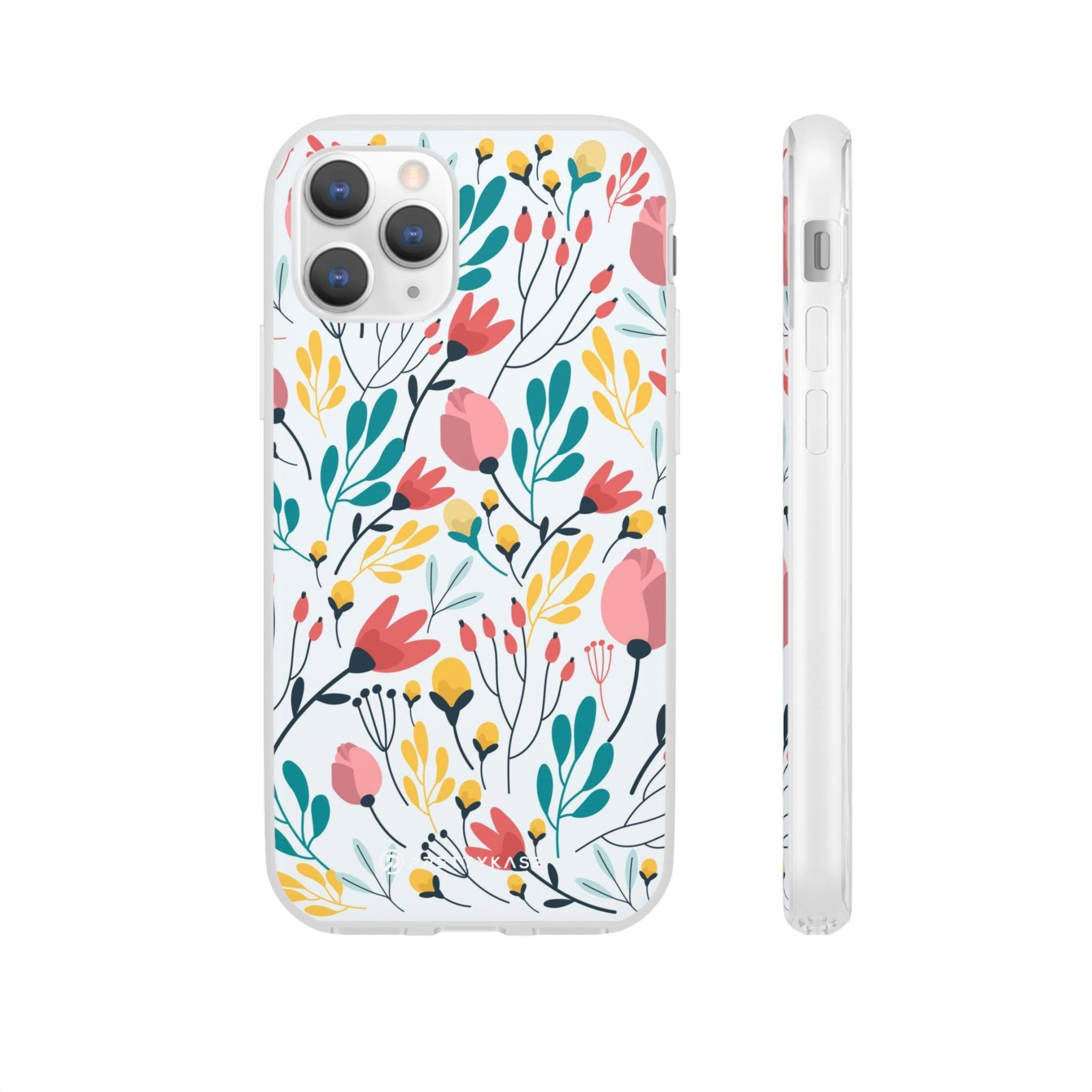 White Colorfull Flower Slim - PrettyKase