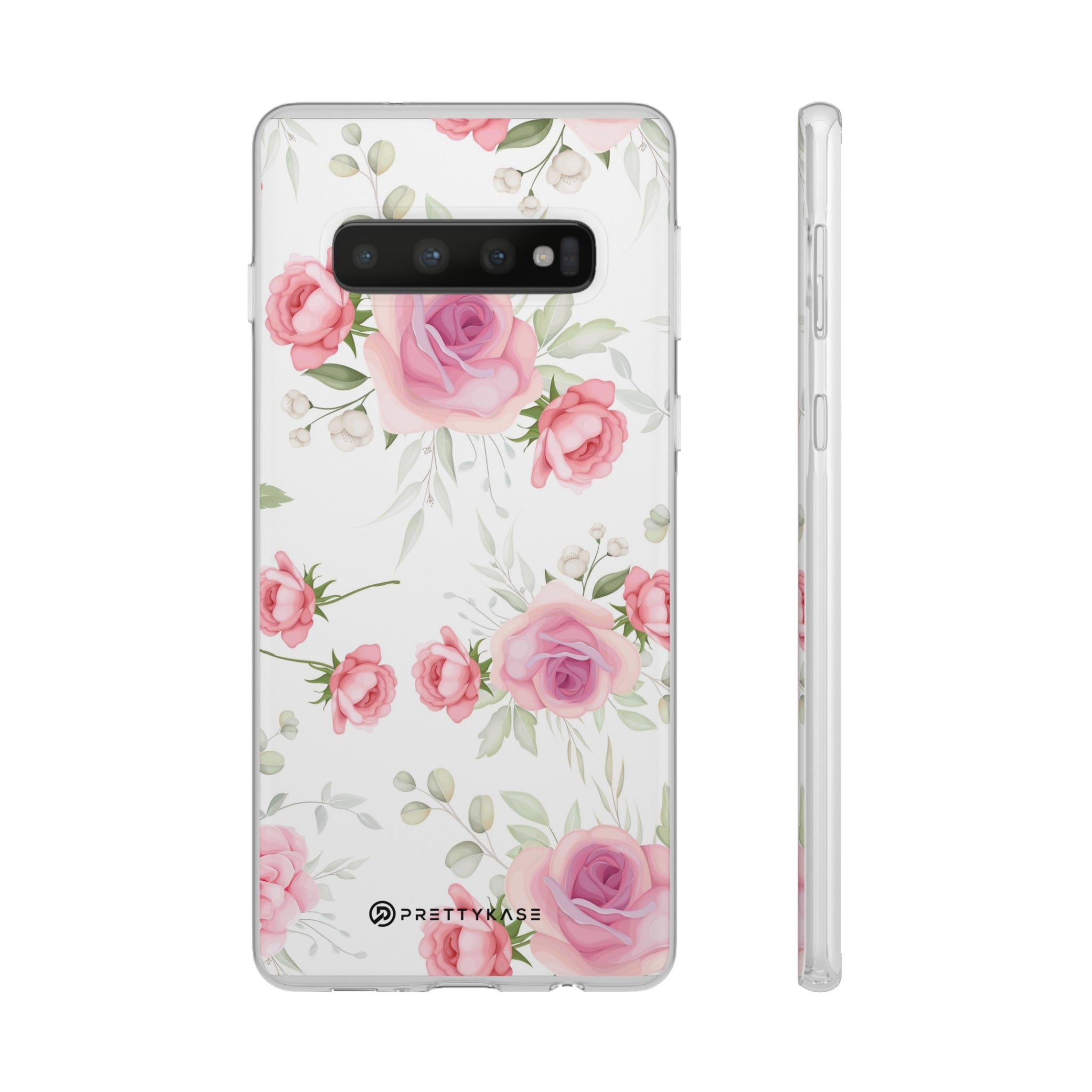 Slim floral blanc et rose