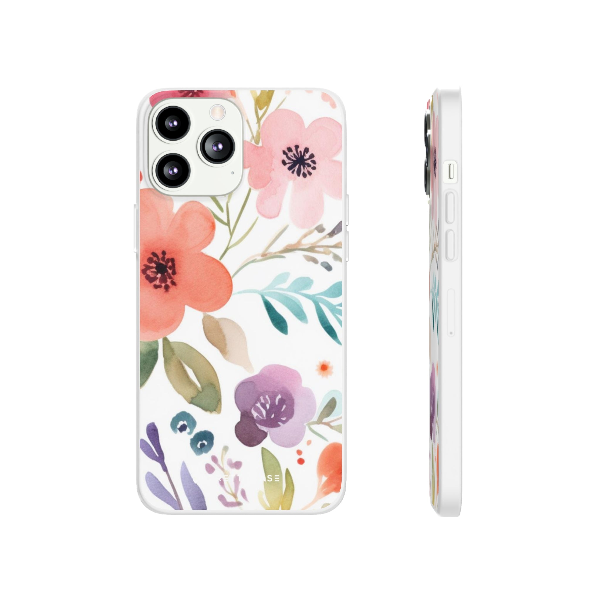 Motif de fleurs bleu rose Slim