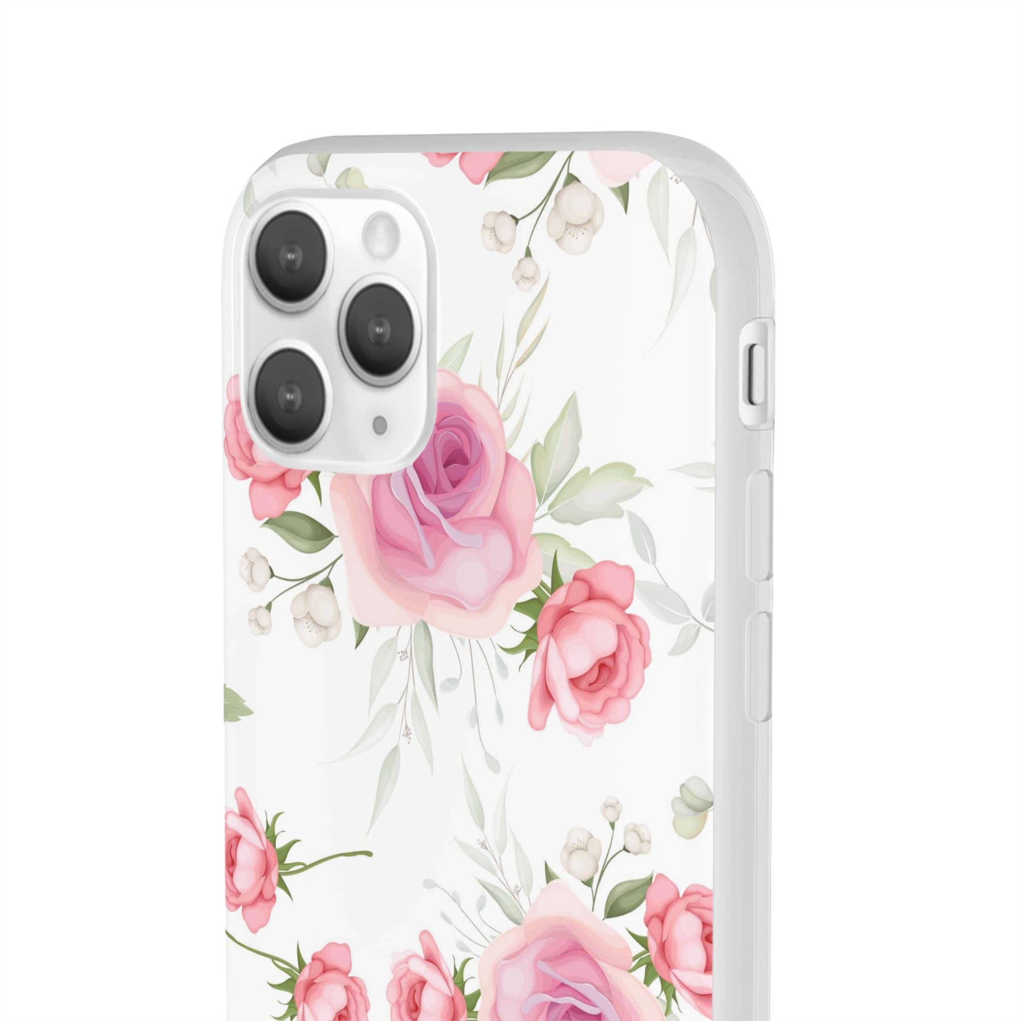 Slim floral blanc et rose