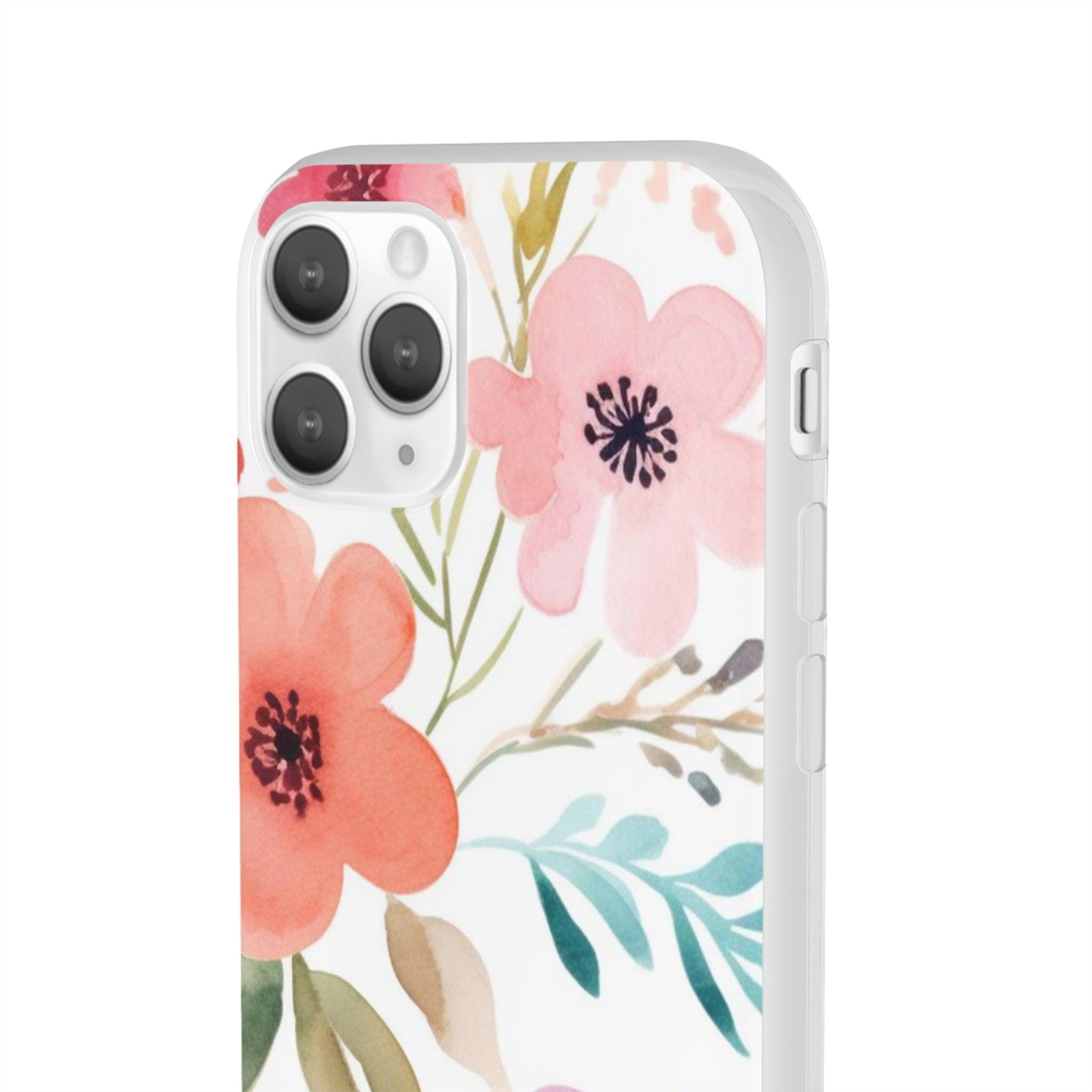 Pink Blue Flower Pattern Slim - PrettyKase