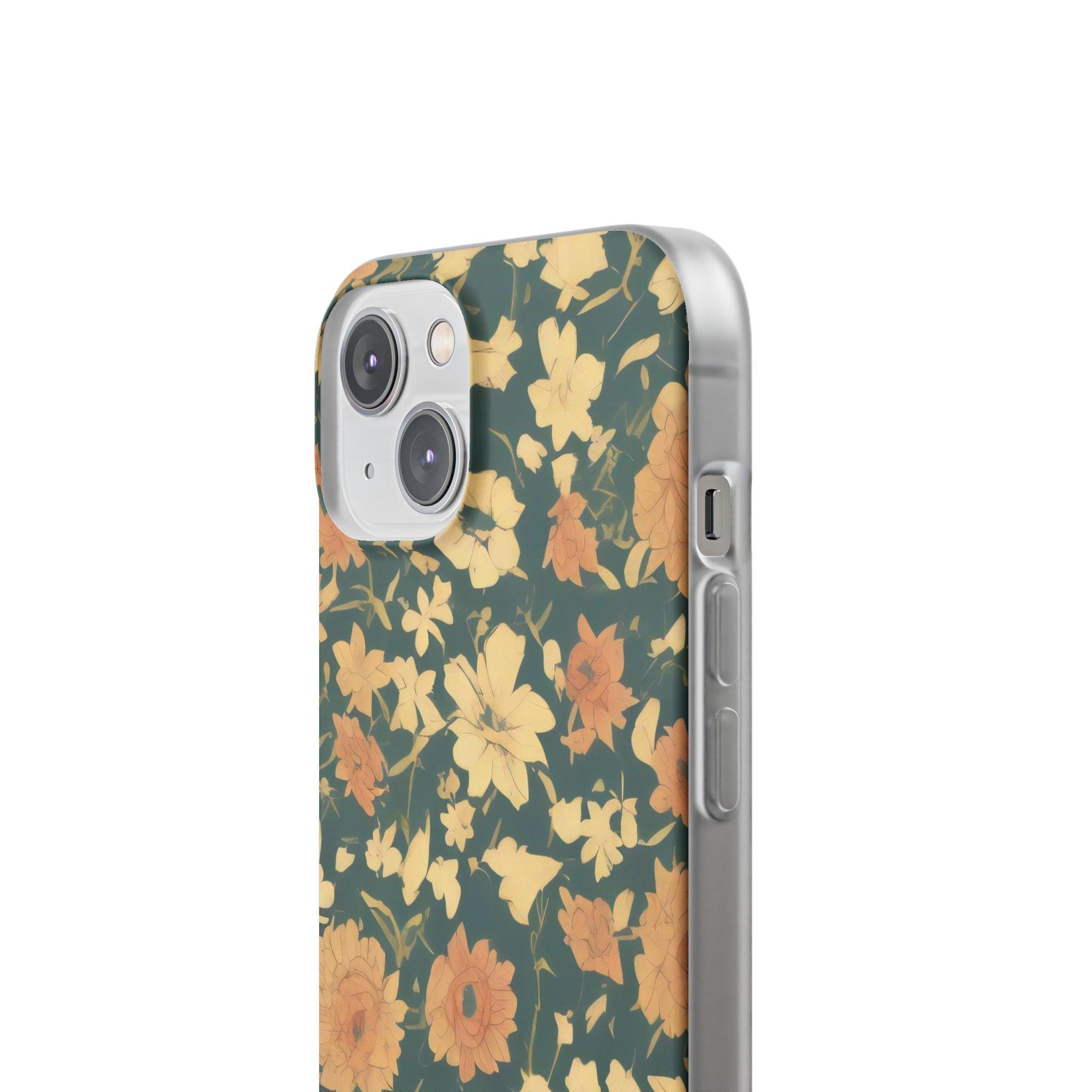 Olive Green Floral Slim - PrettyKase