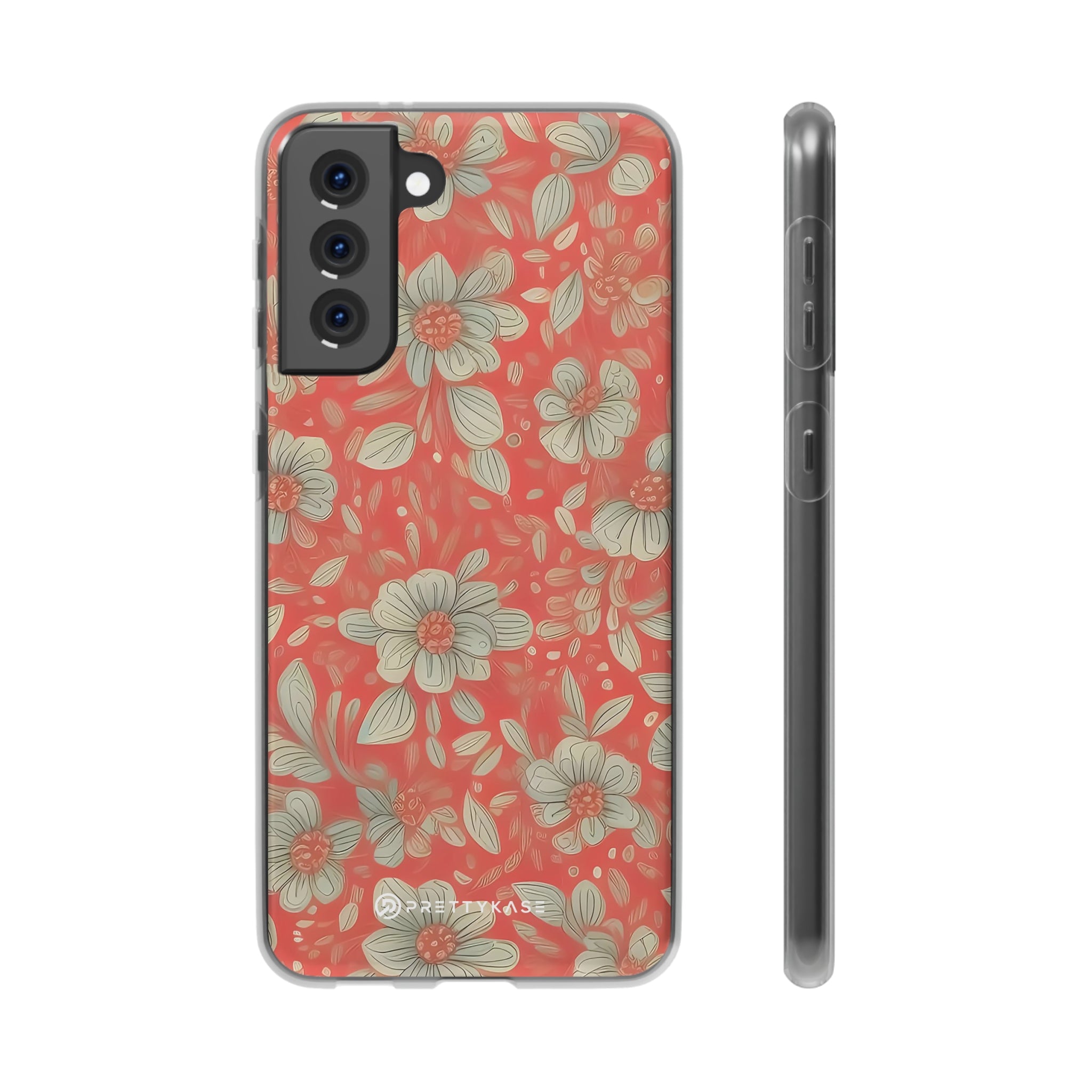 Red Orange Floral Slim