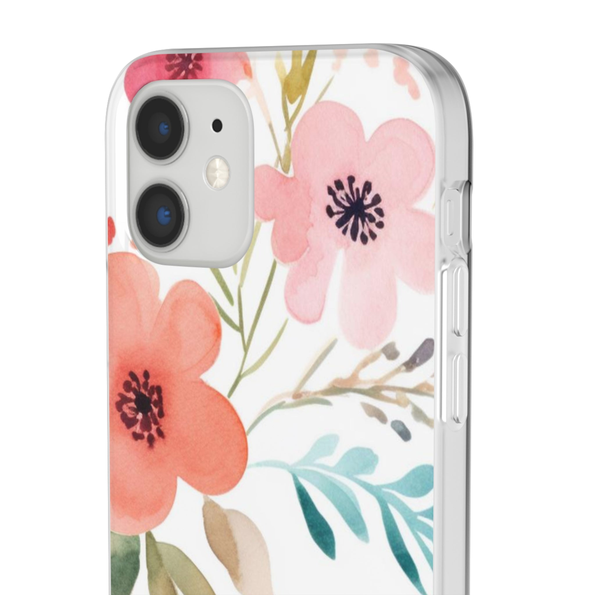 Motif de fleurs bleu rose Slim