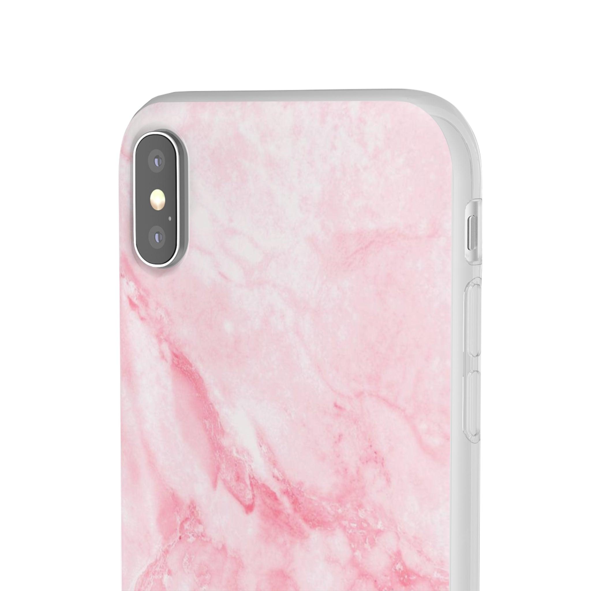 White Pink Marble Slim - PrettyKase