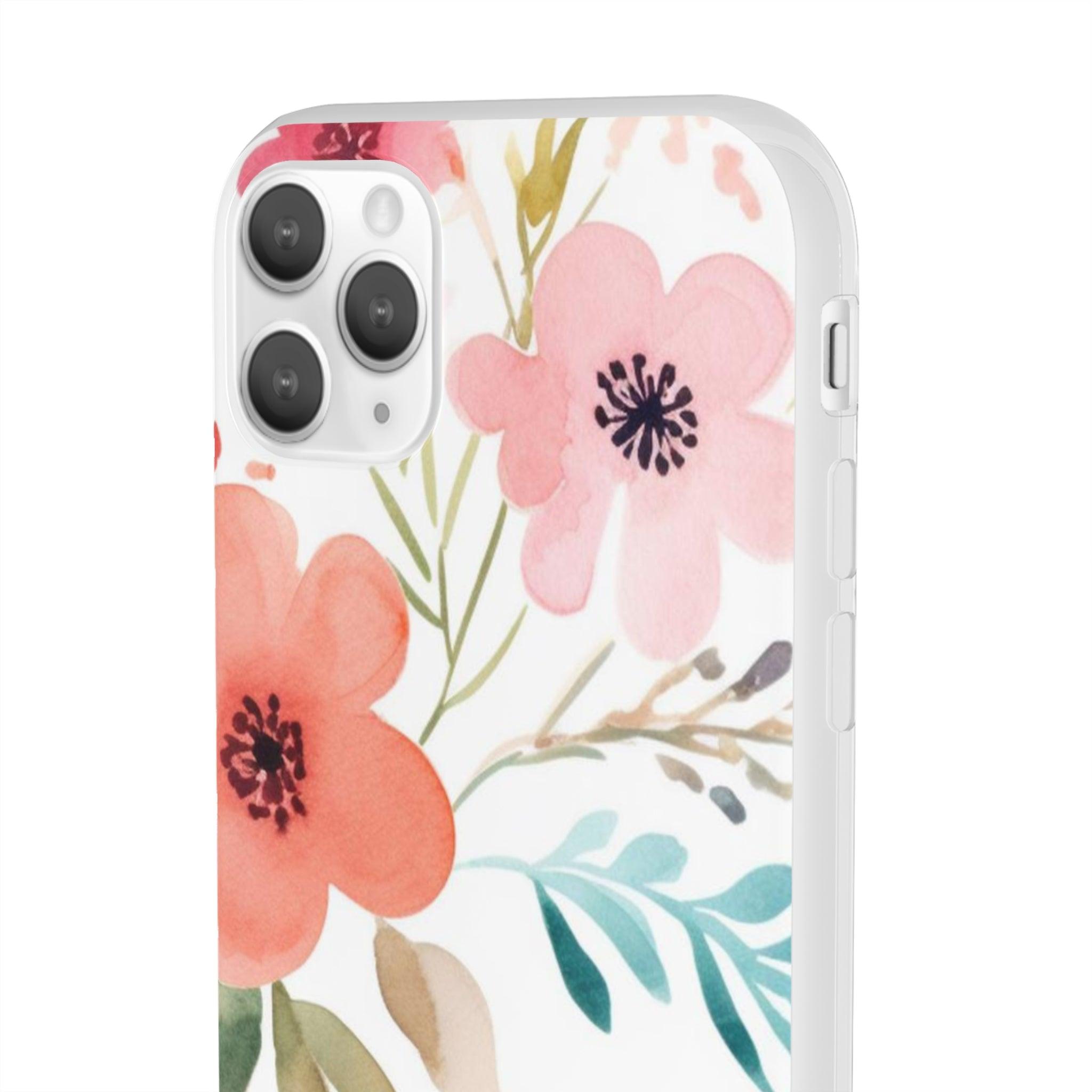 Pink Blue Flower Pattern Slim - PrettyKase