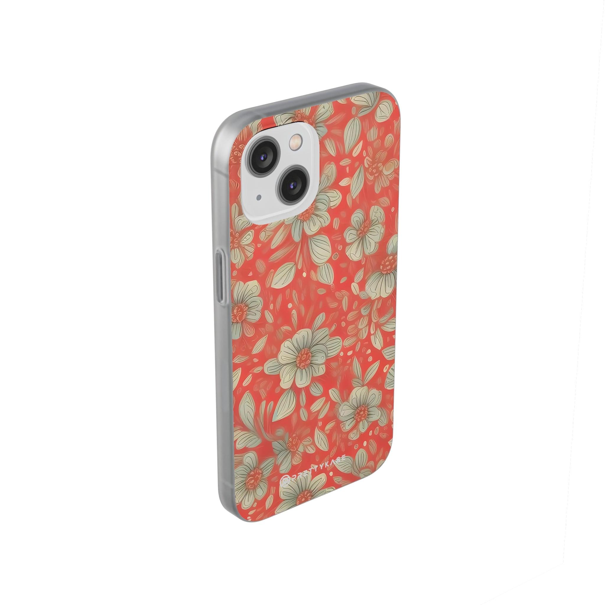 Red Orange Floral Slim - PrettyKase