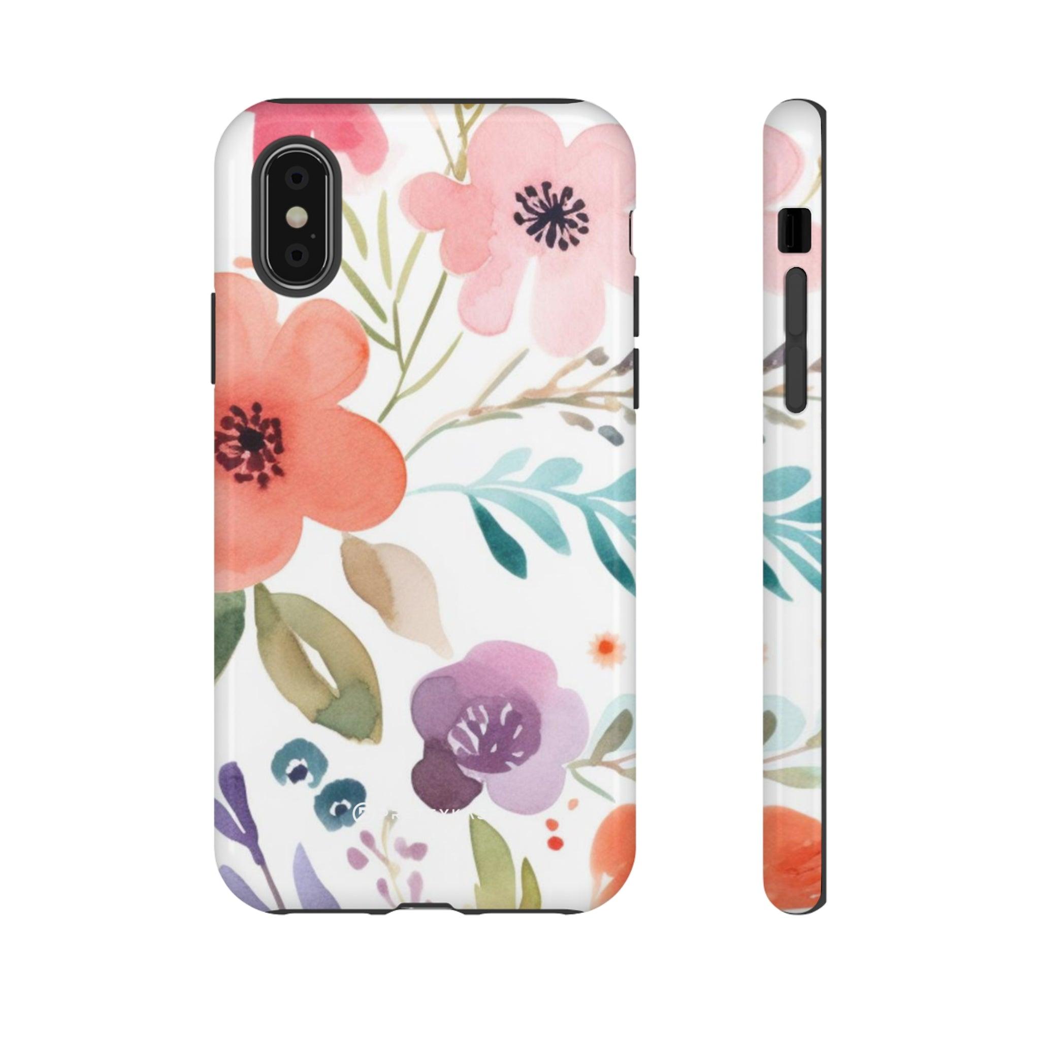 Pink Blue Flower Pattern - PrettyKase