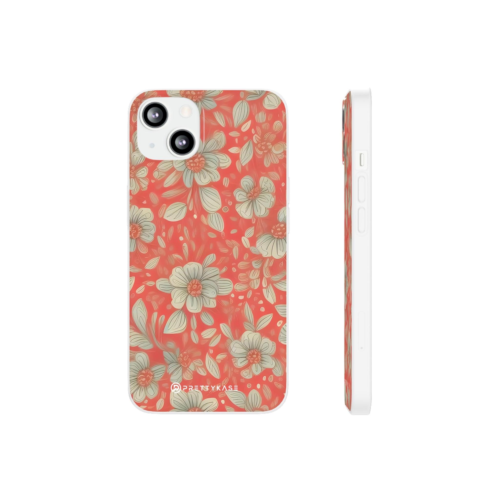 Red Orange Floral Slim - PrettyKase