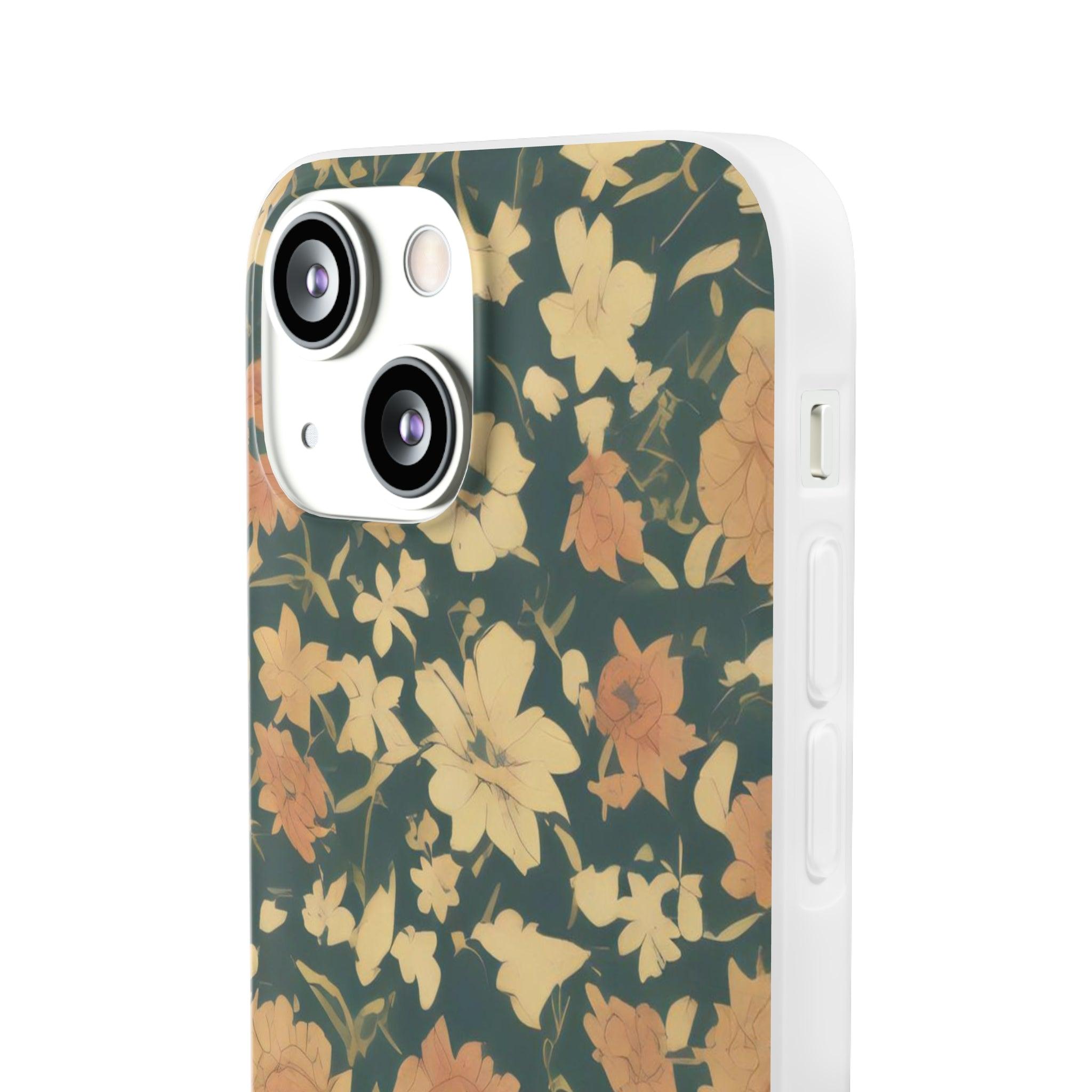 Olive Green Floral Slim - PrettyKase