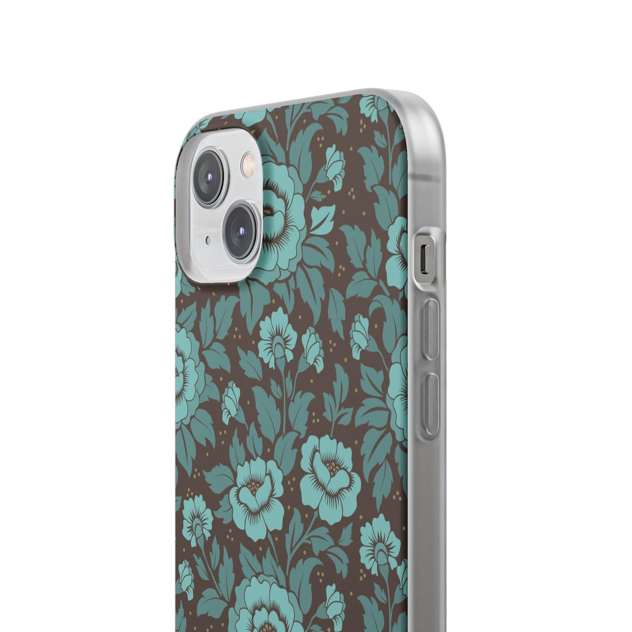 Turquoise floral Slim - PrettyKase