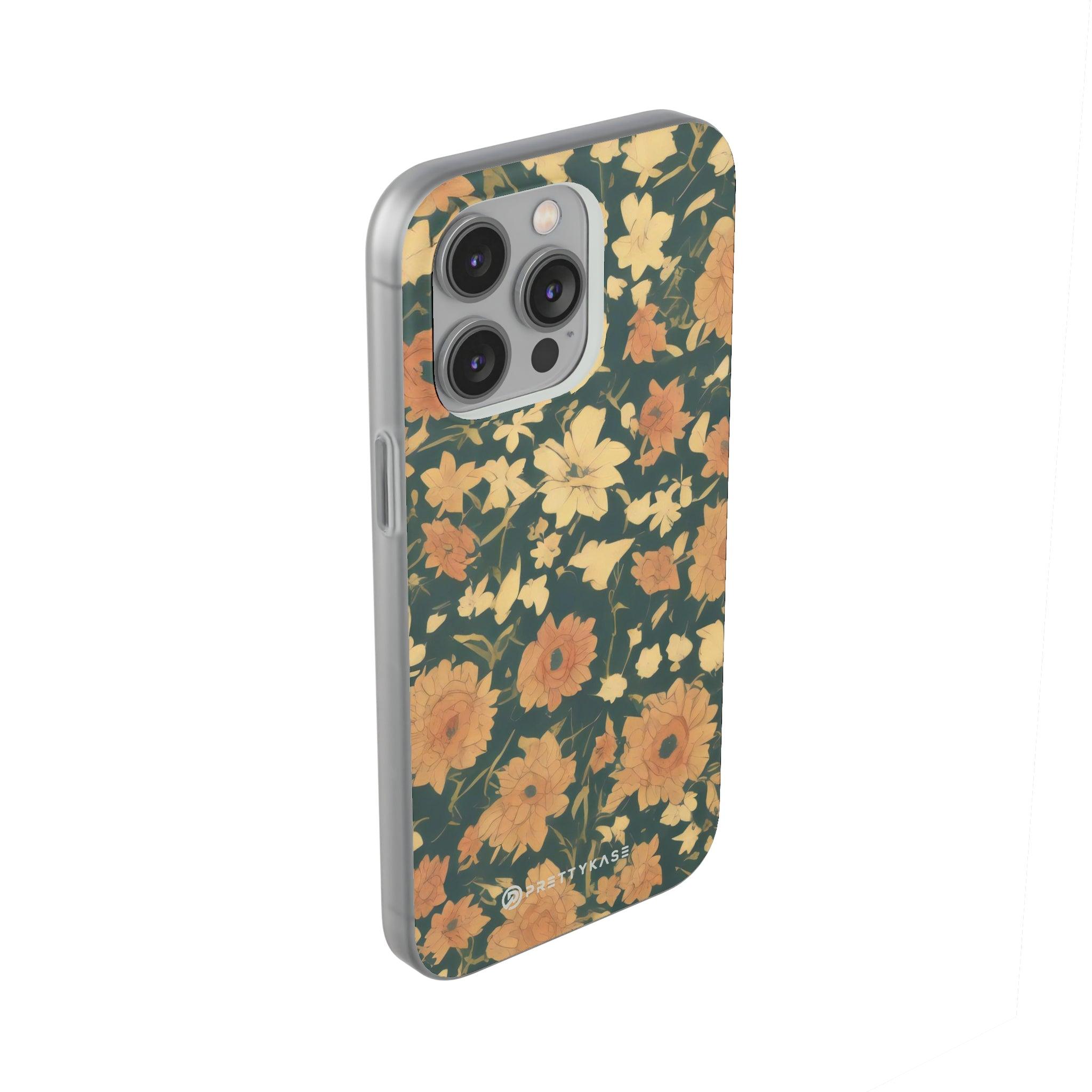 Olive Green Floral Slim - PrettyKase