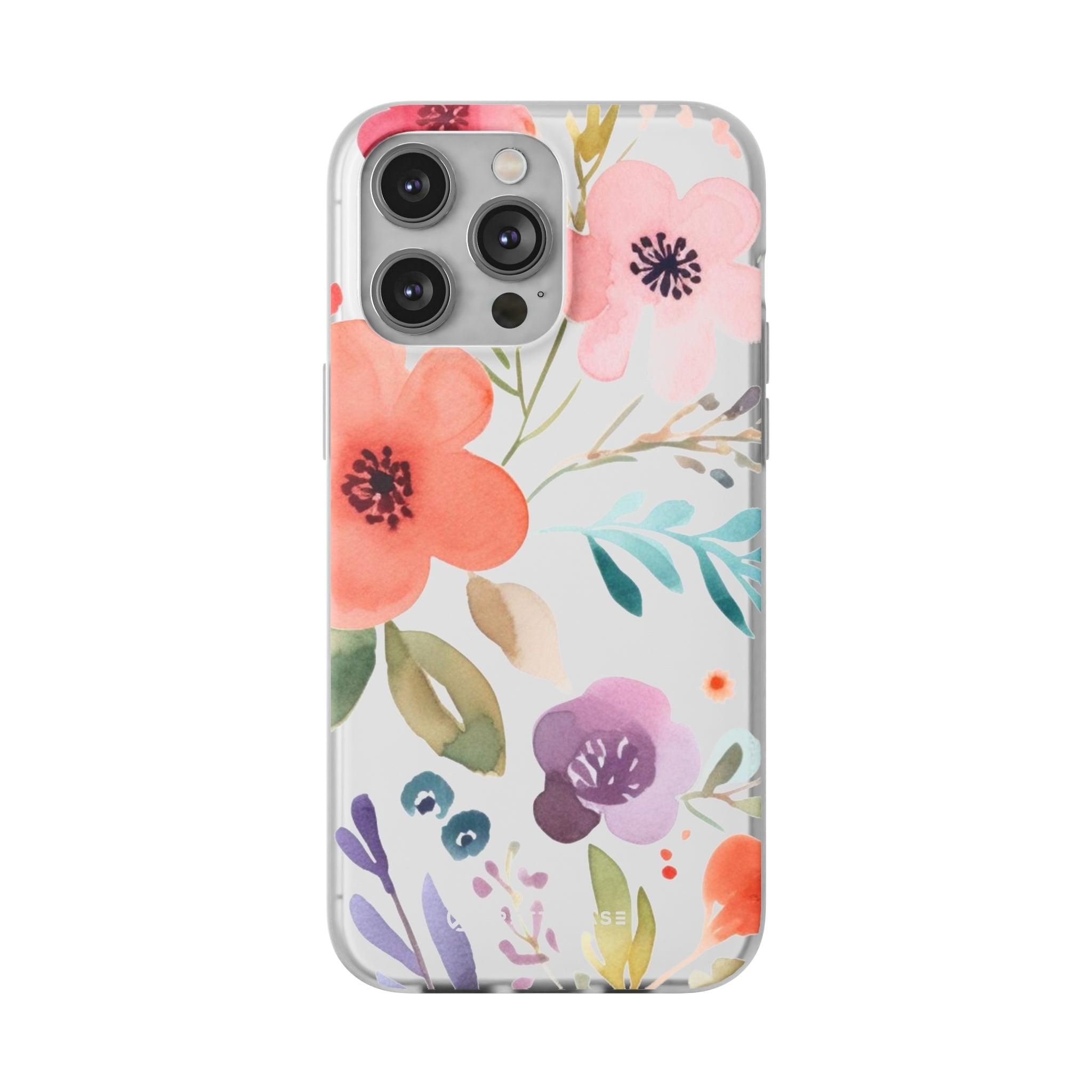 Pink Blue Flower Pattern Slim - PrettyKase