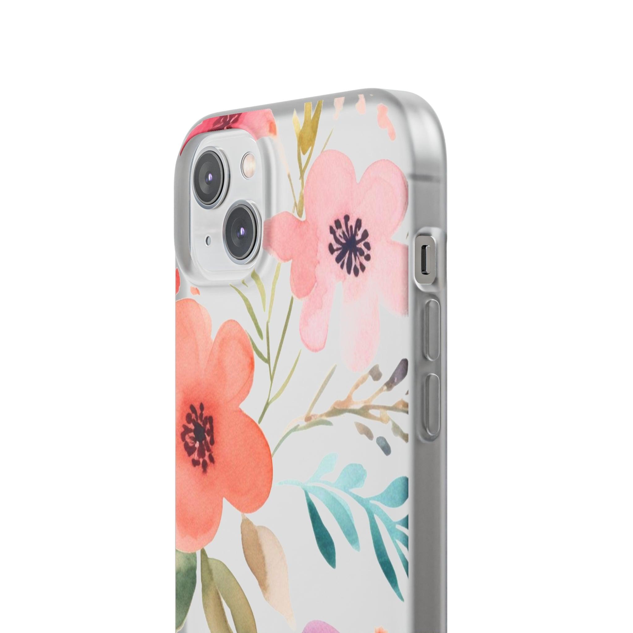 Pink Blue Flower Pattern Slim - PrettyKase