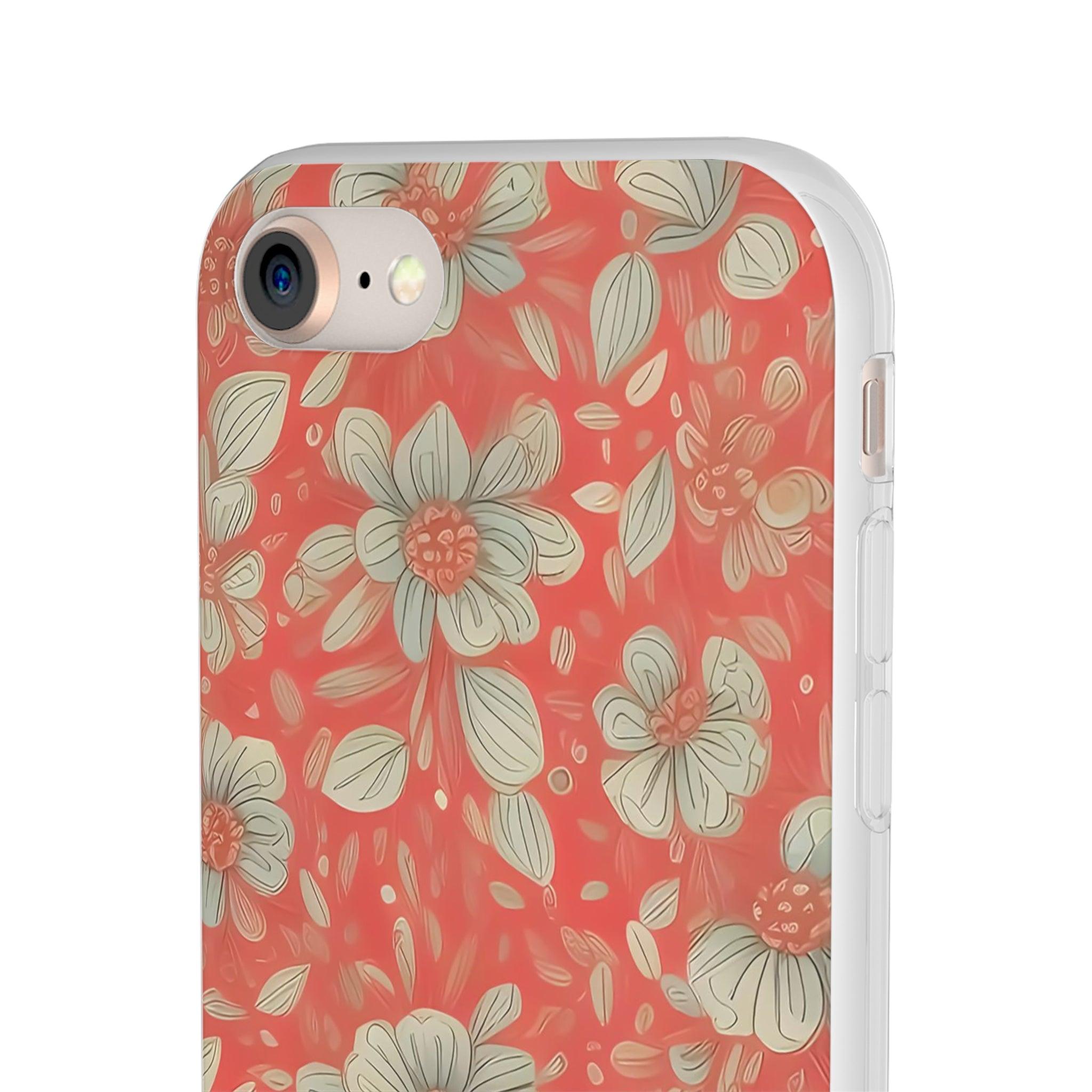 Red Orange Floral Slim - PrettyKase