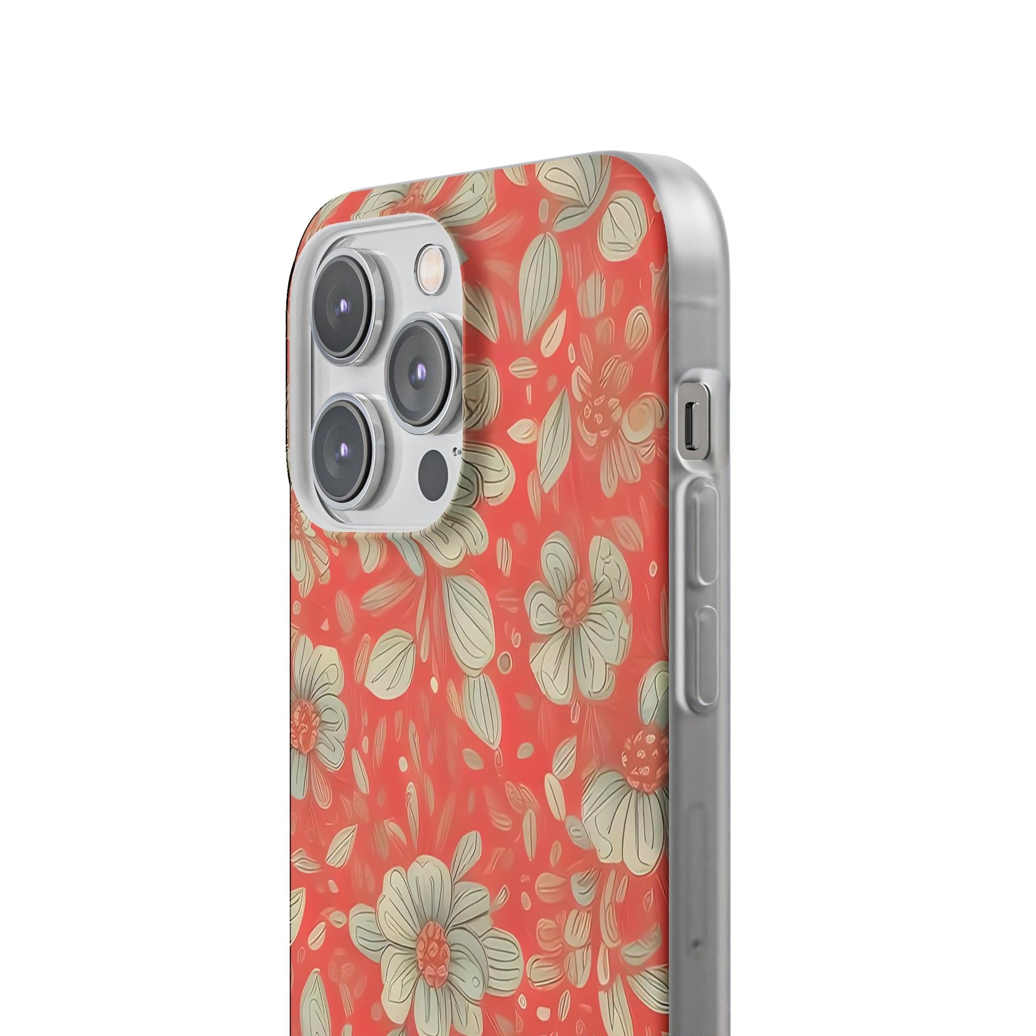 Red Orange Floral Slim - PrettyKase