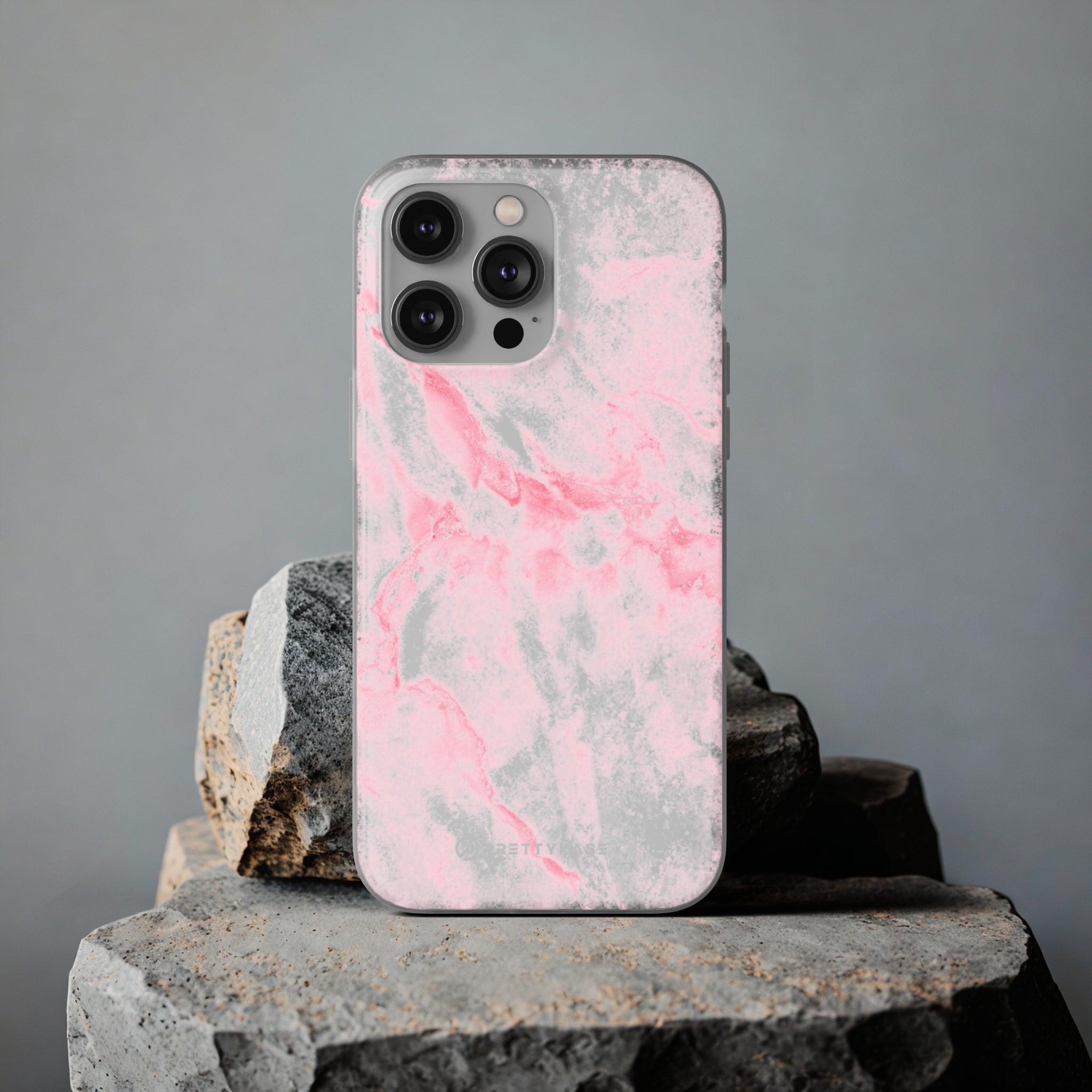 White Pink Marble Slim - PrettyKase