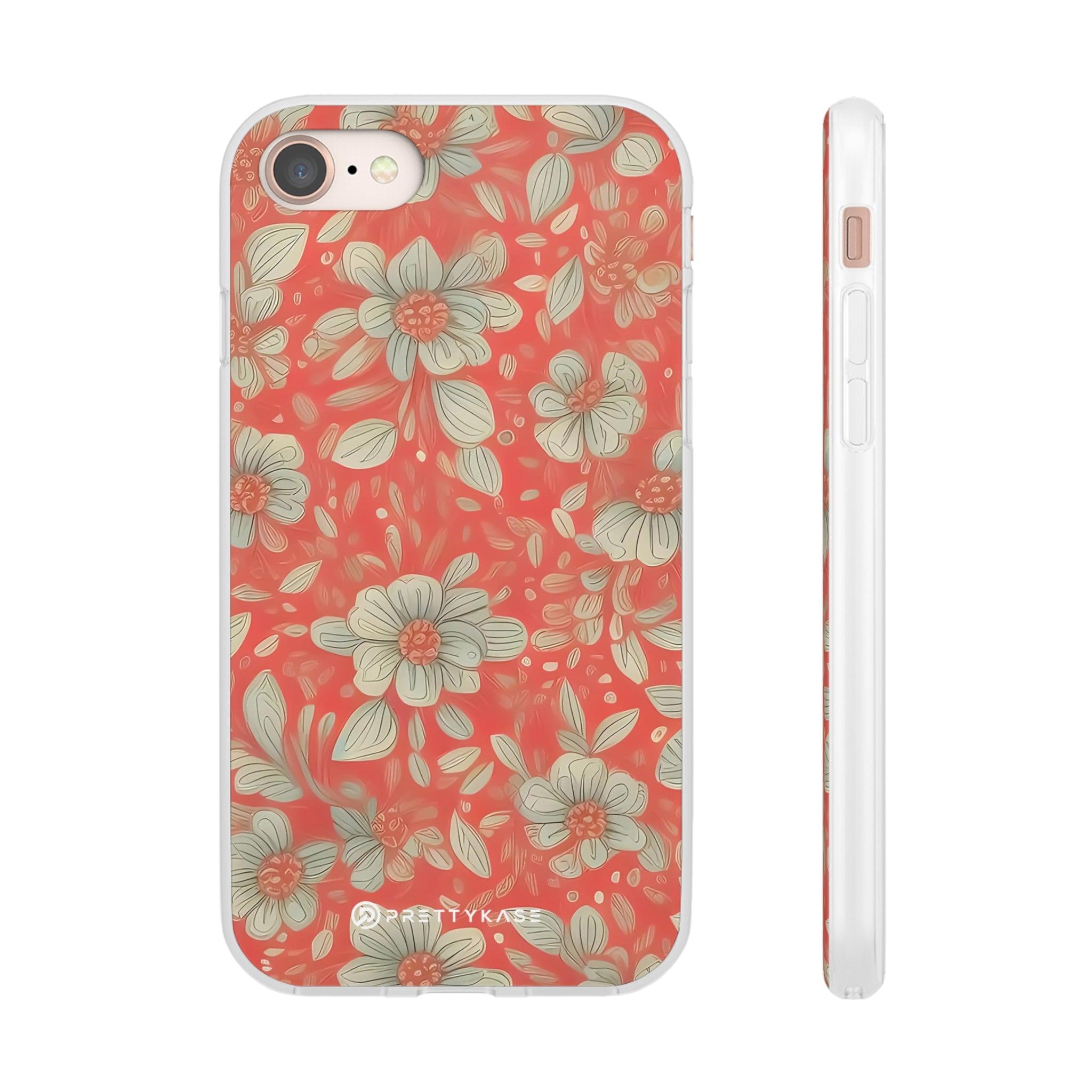 Red Orange Floral Slim - PrettyKase