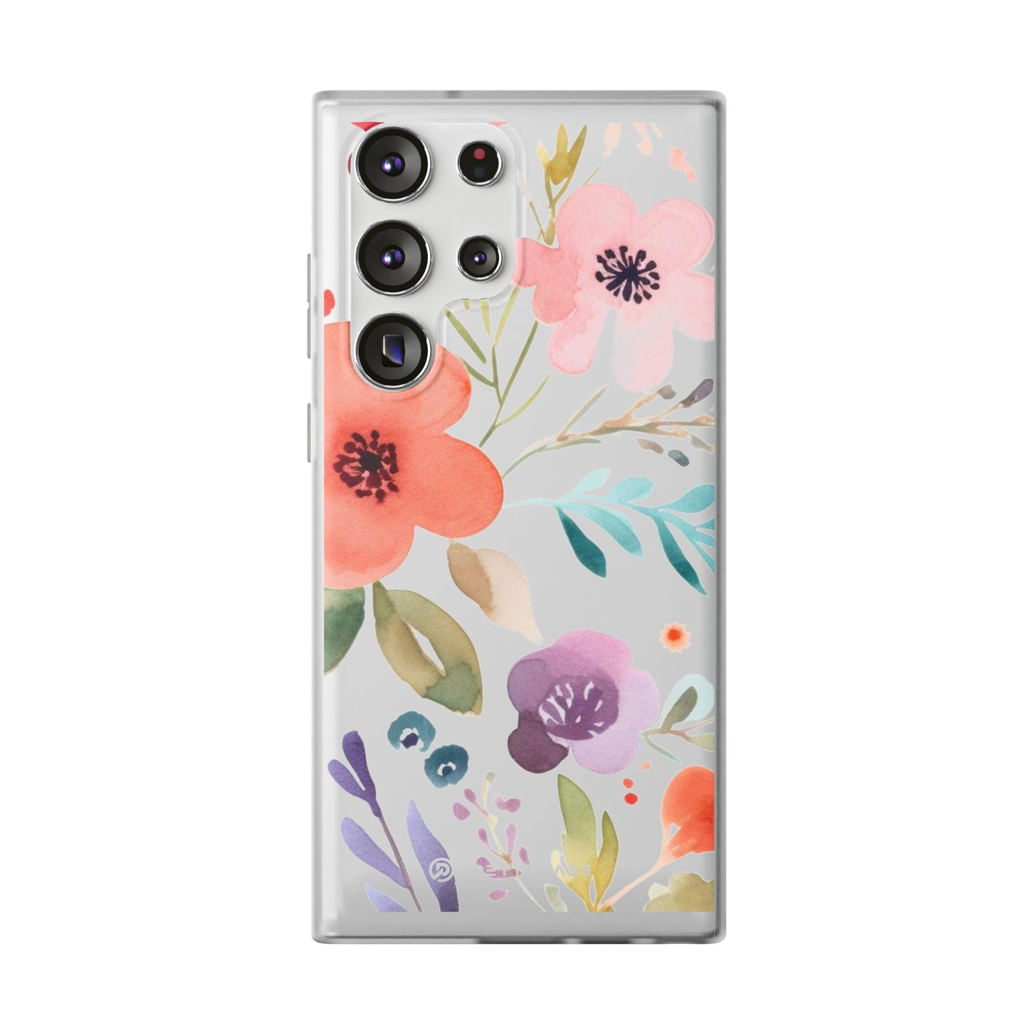 Pink Blue Flower Pattern Slim - PrettyKase