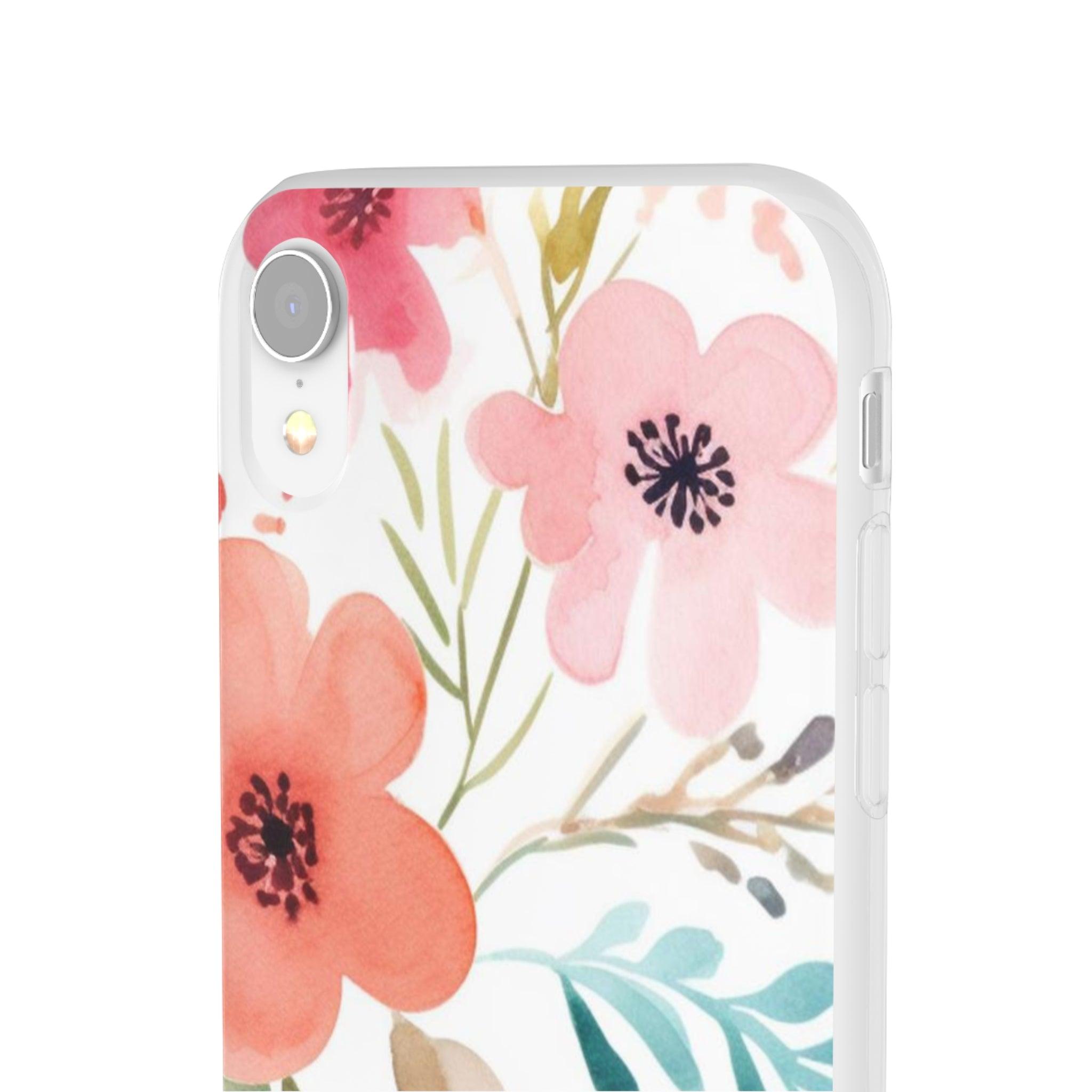 Pink Blue Flower Pattern Slim - PrettyKase