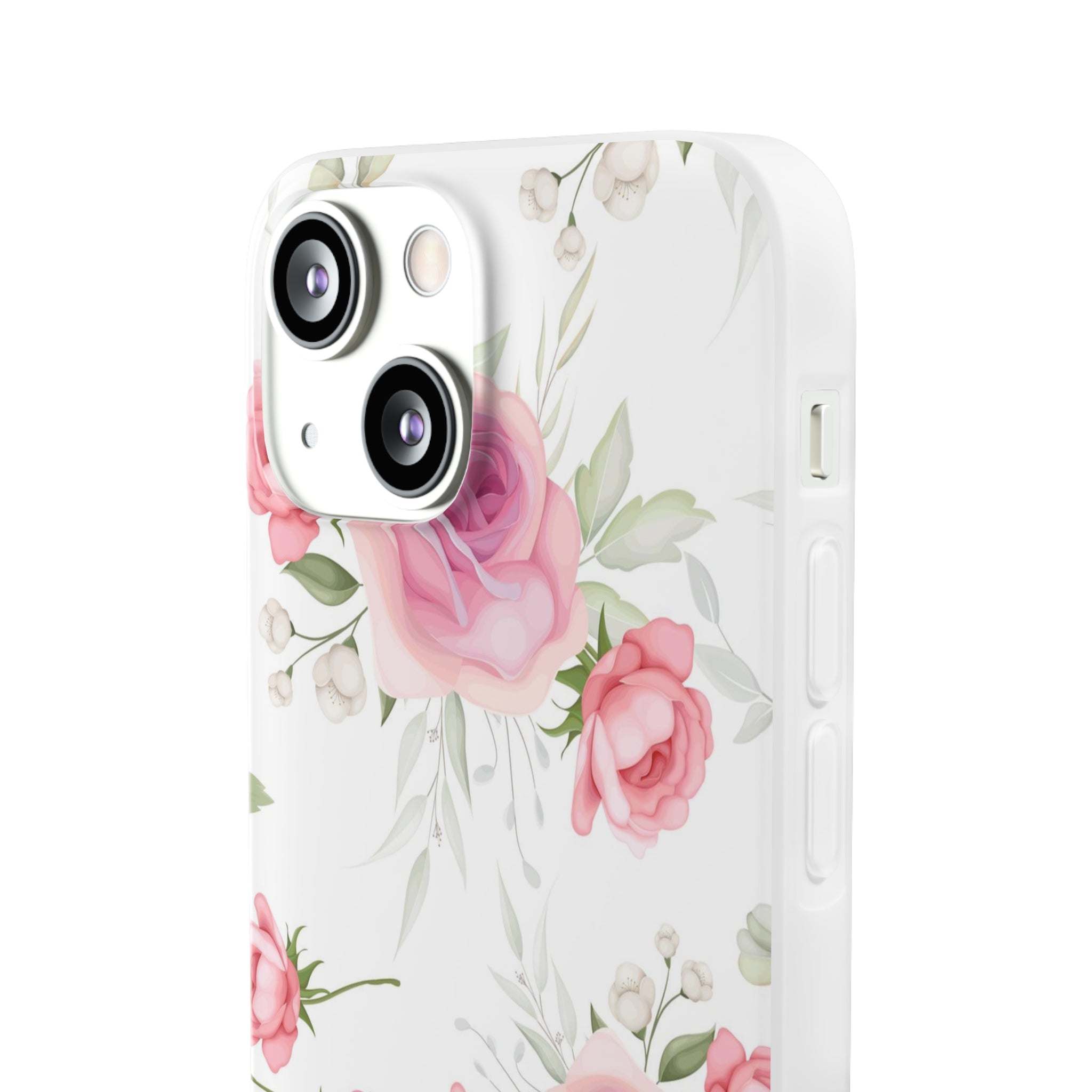 Slim floral blanc et rose