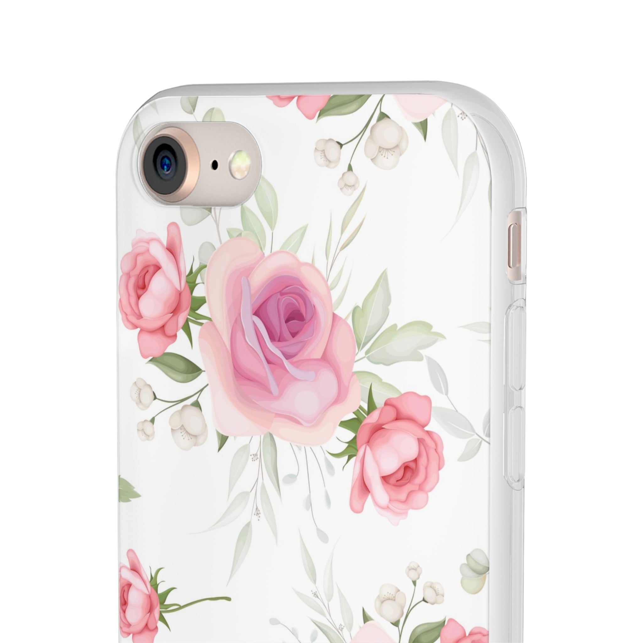 Slim floral blanc et rose