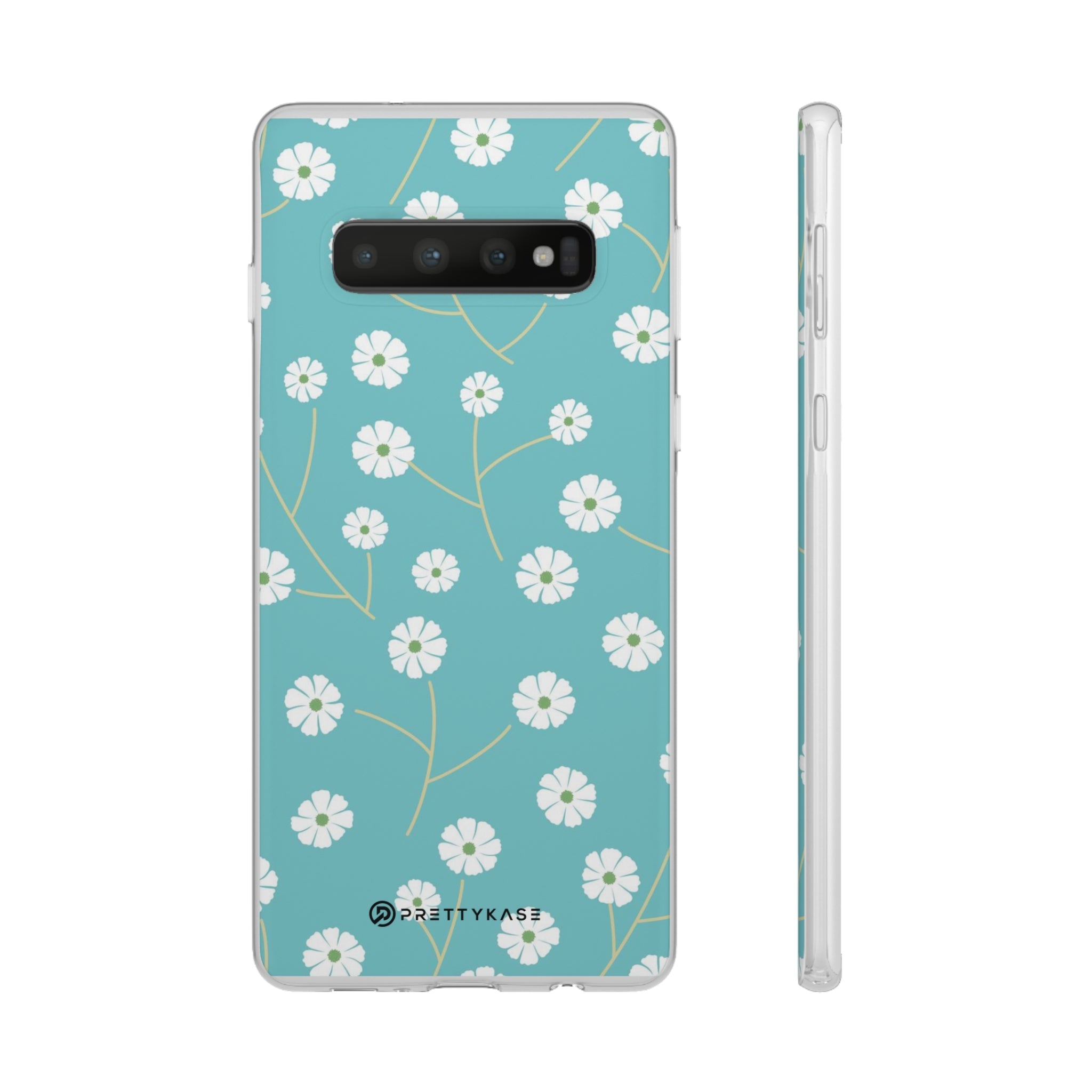 Teal and White Rose Slim