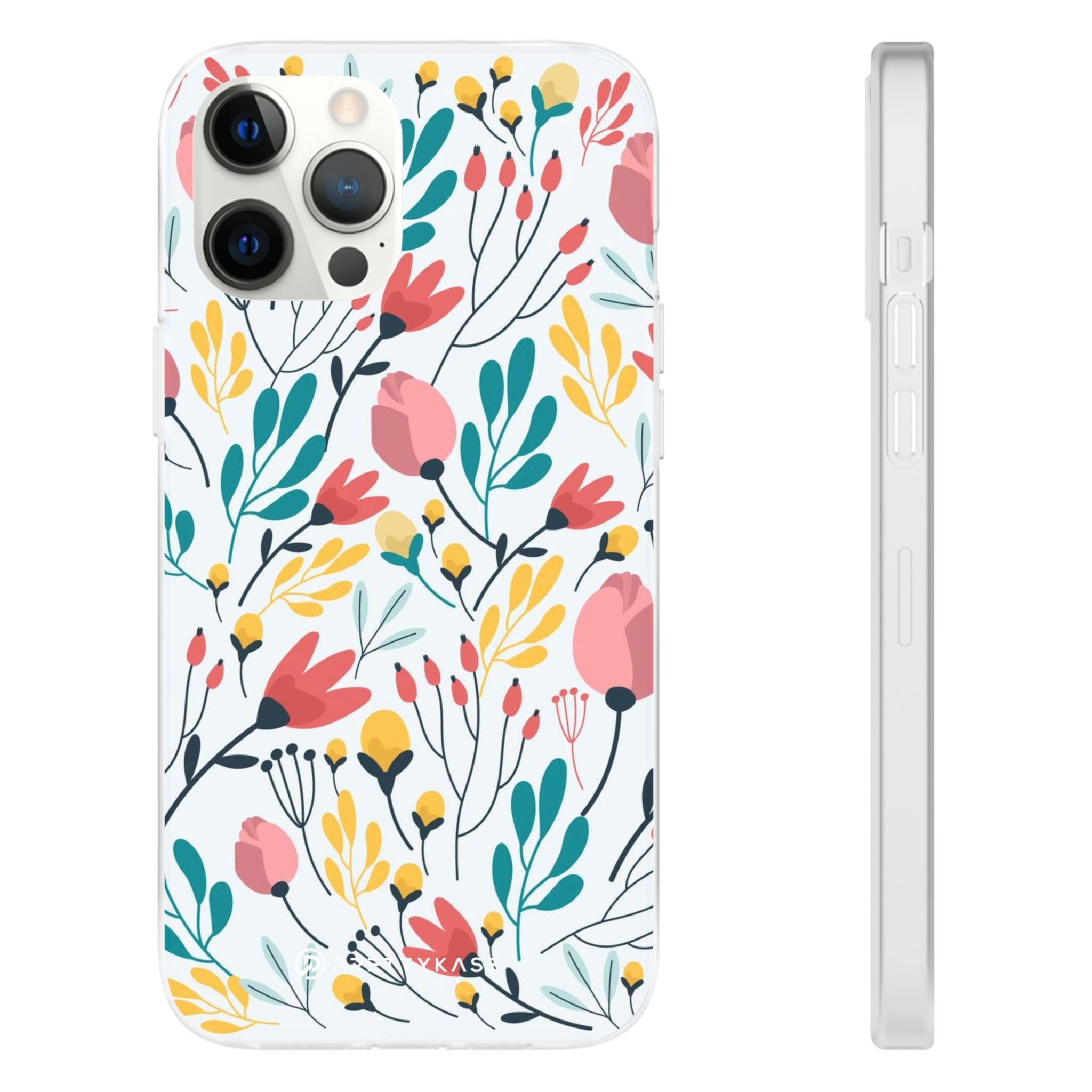 White Colorfull Flower Slim - PrettyKase