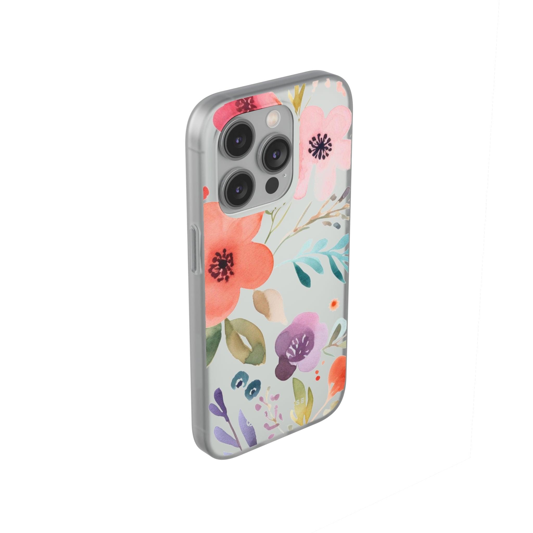 Pink Blue Flower Pattern Slim - PrettyKase