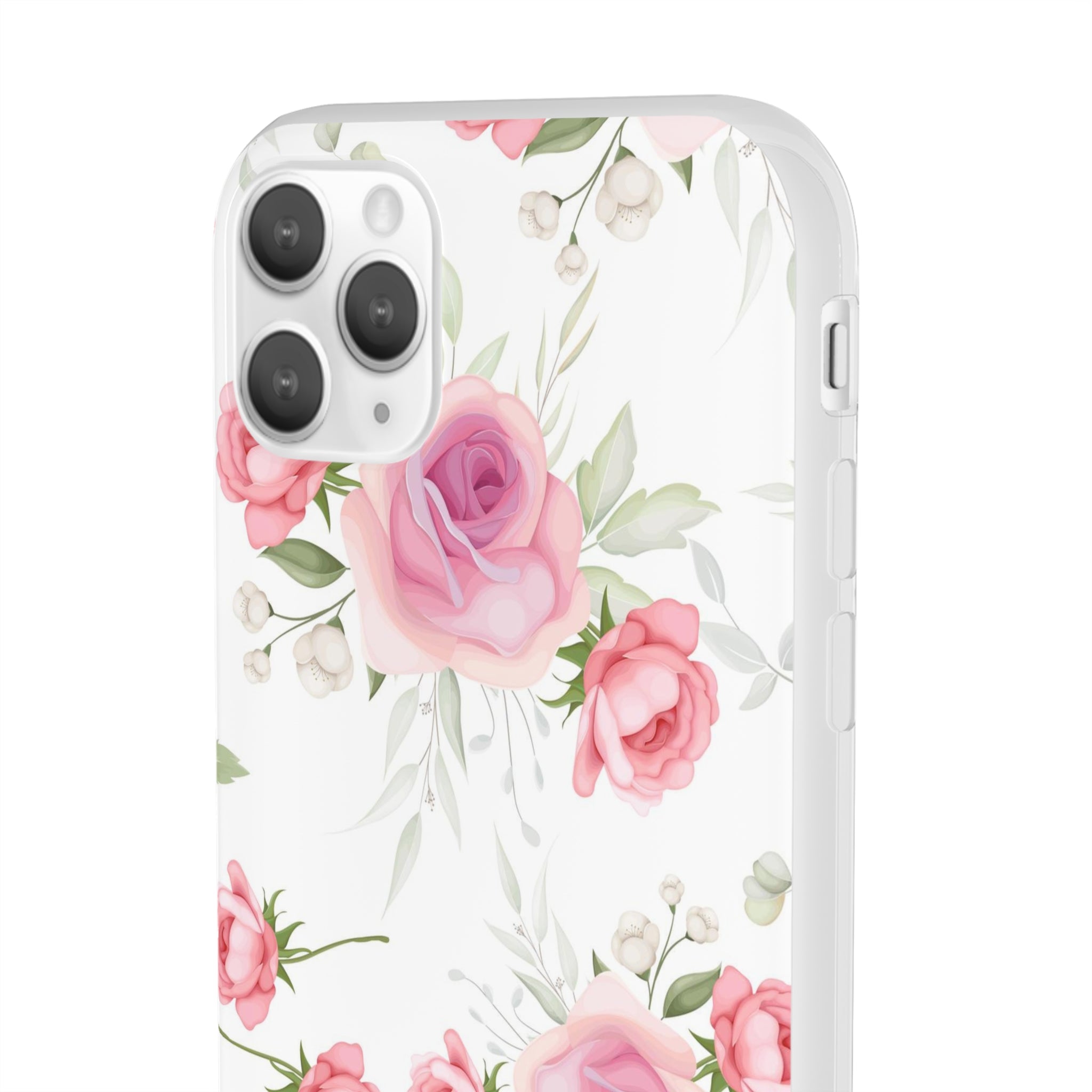 Slim floral blanc et rose