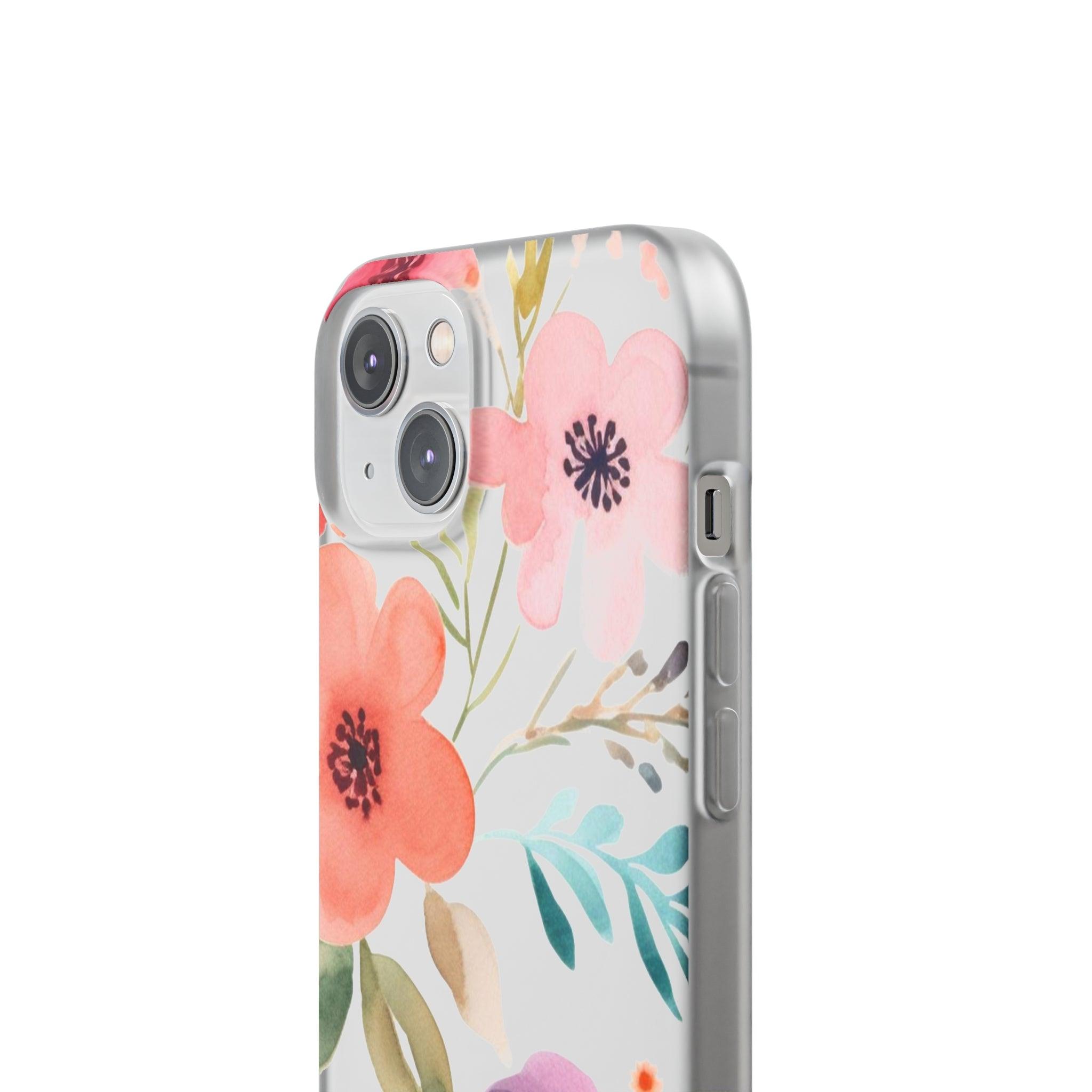 Pink Blue Flower Pattern Slim - PrettyKase