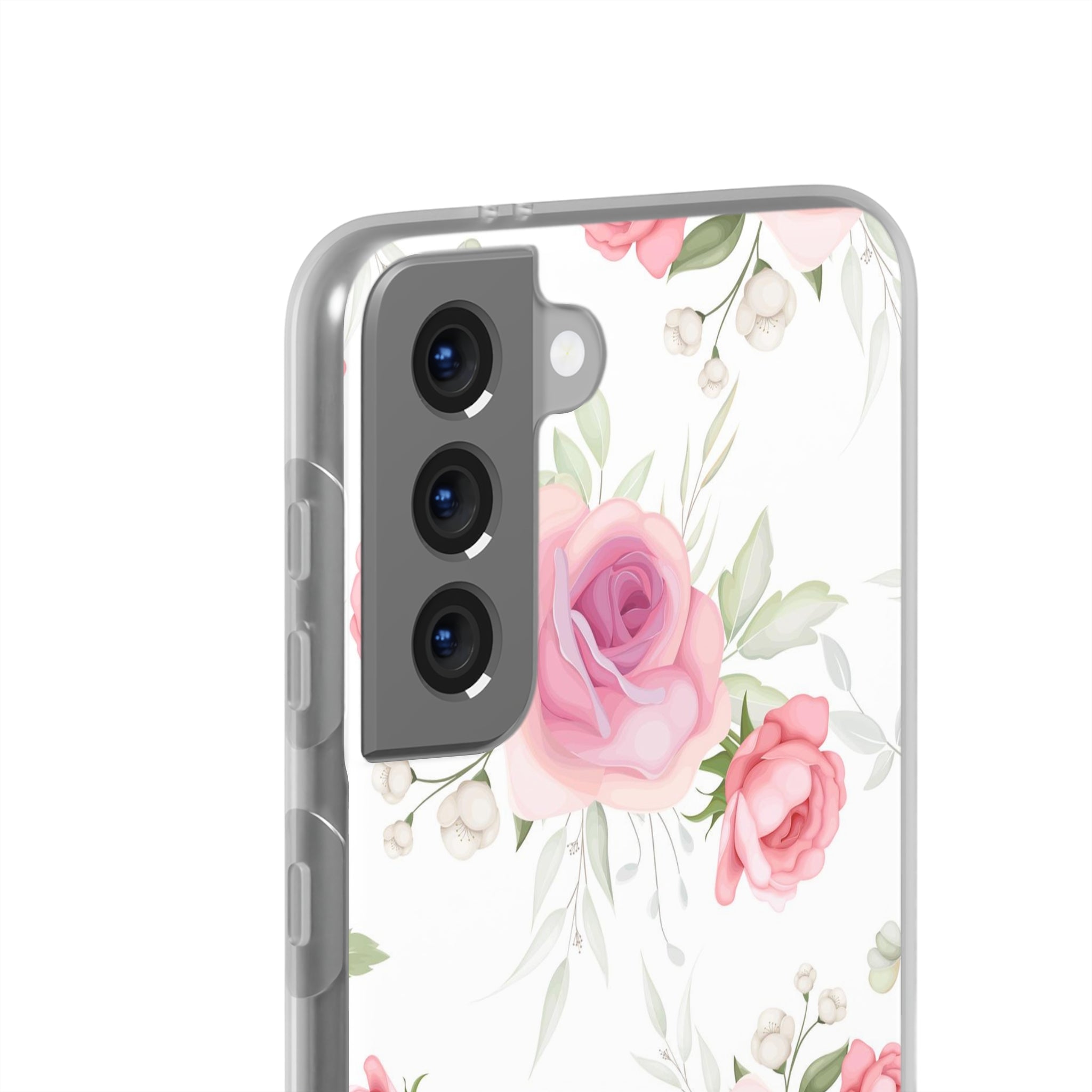 Slim floral blanc et rose