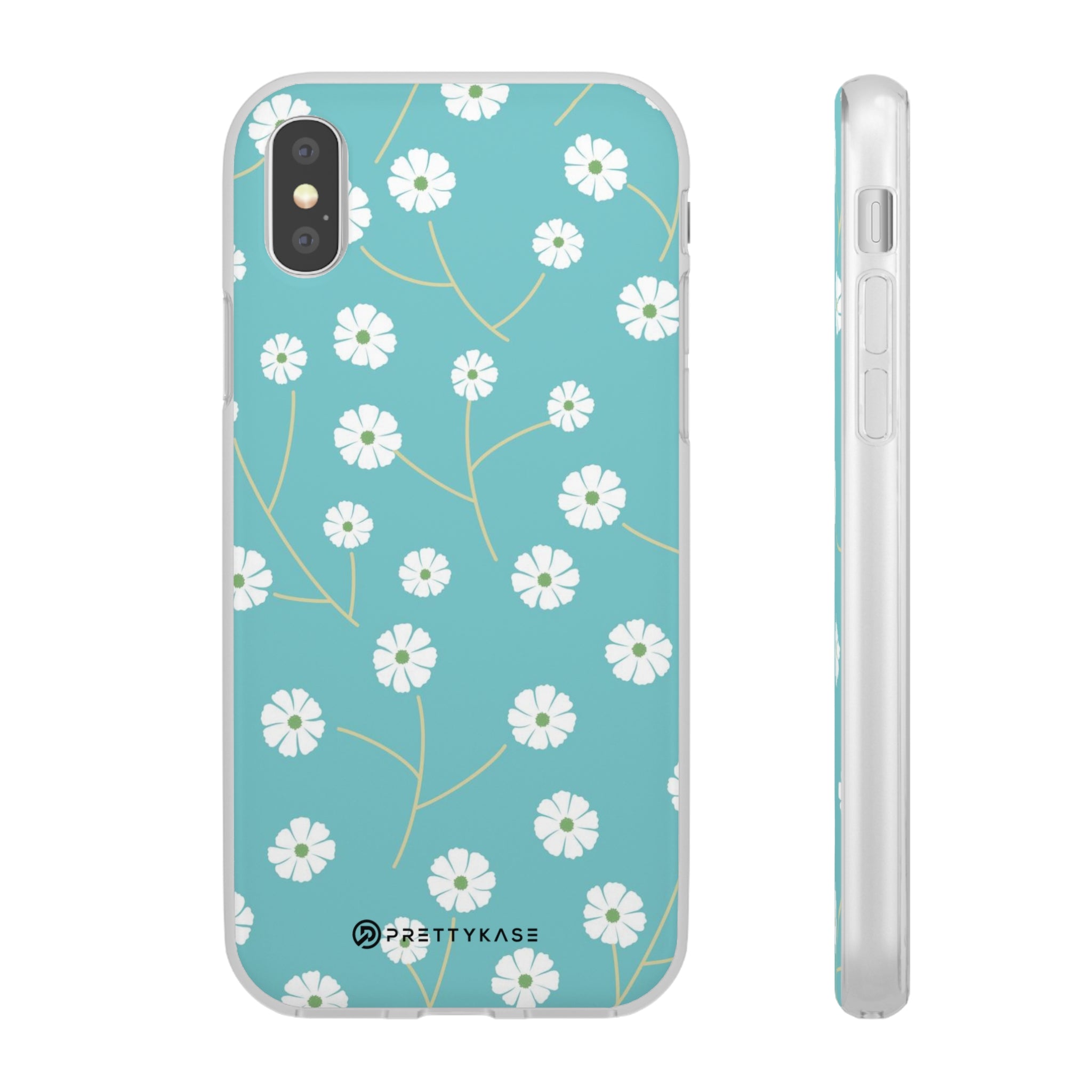 Teal and White Rose Slim