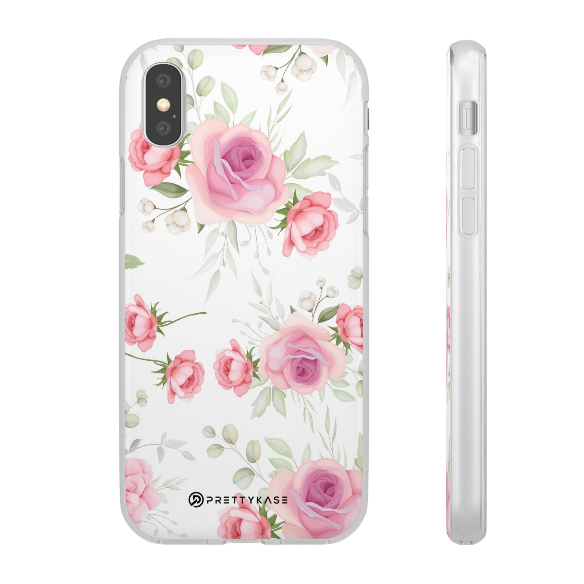 Slim floral blanc et rose