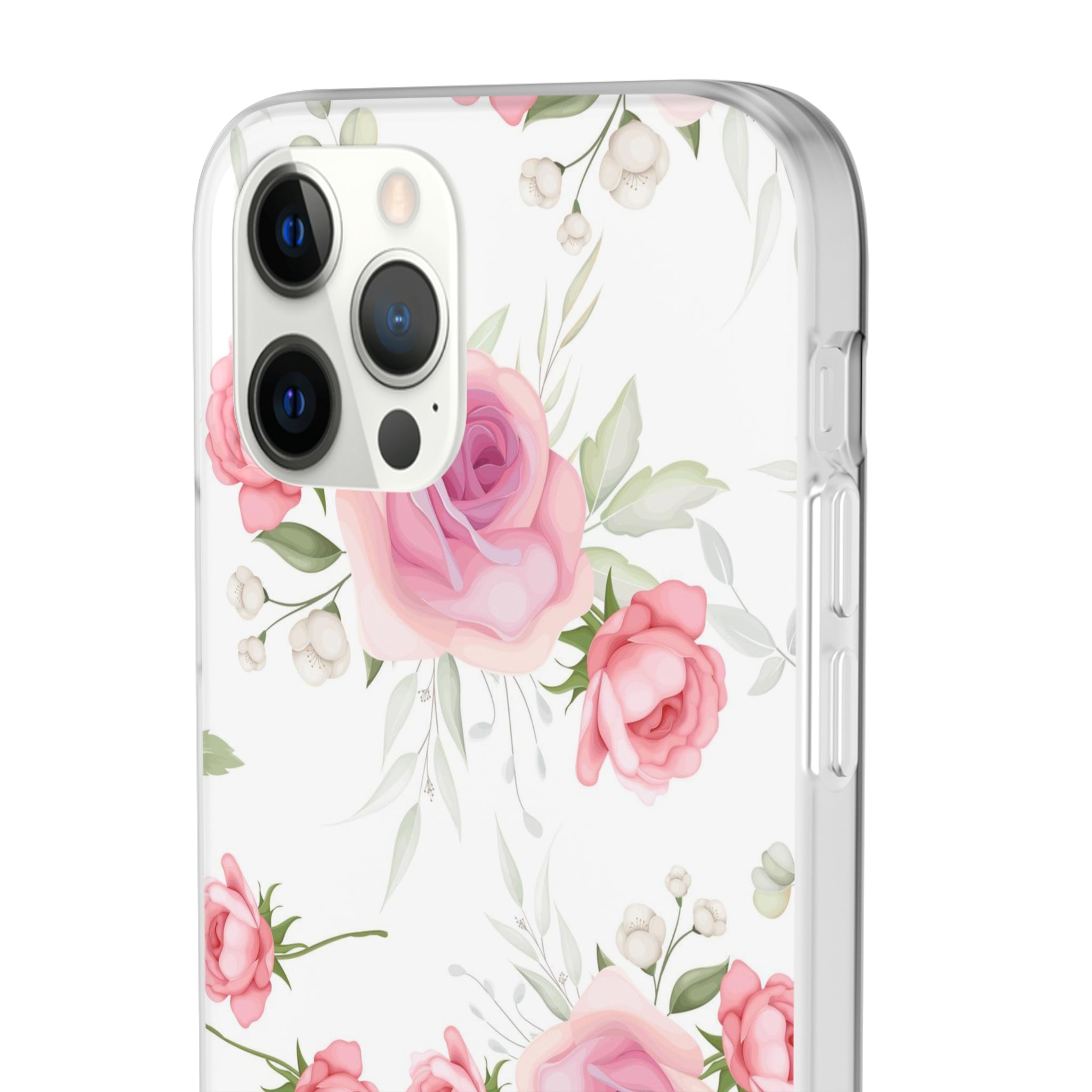 Slim floral blanc et rose