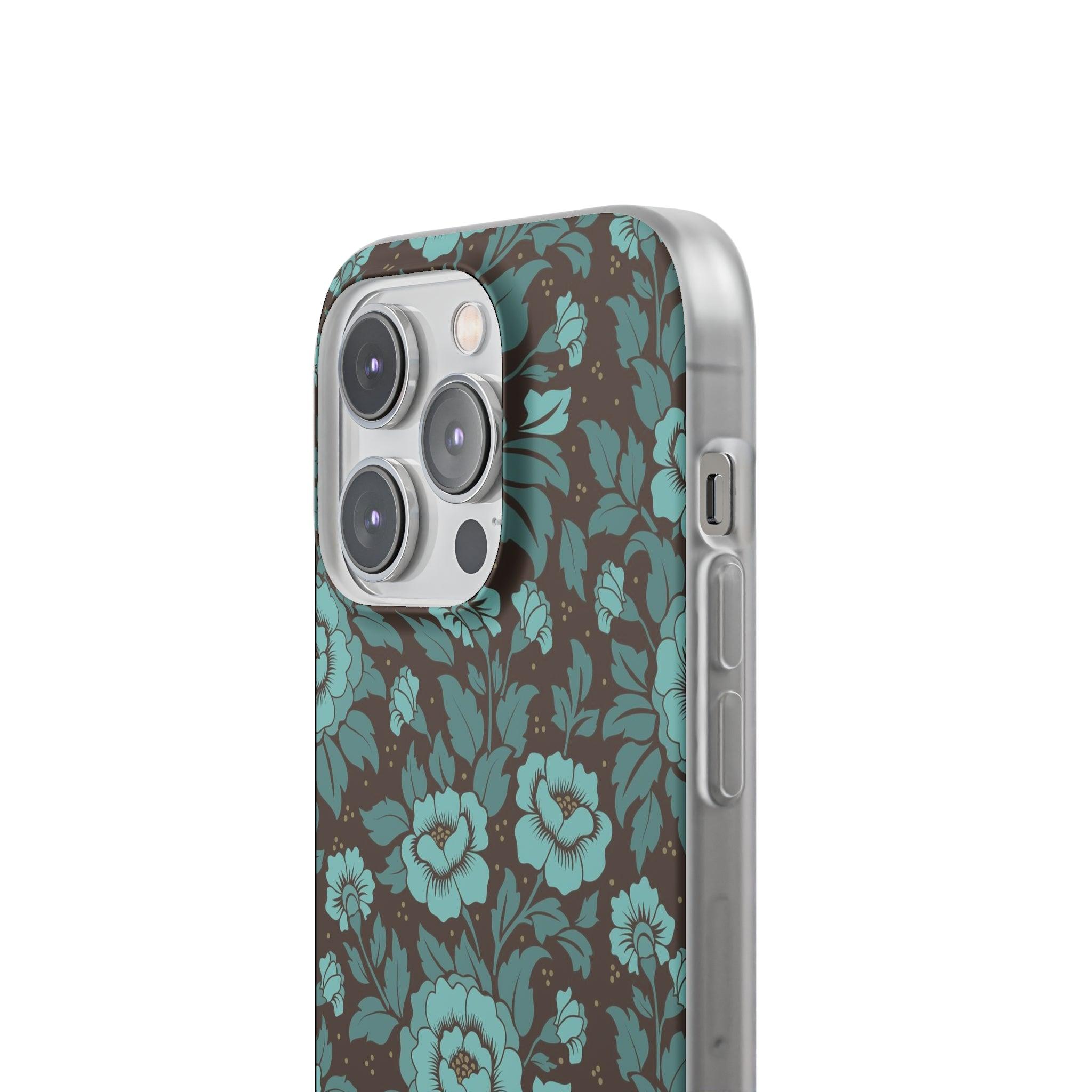 Turquoise floral Slim - PrettyKase