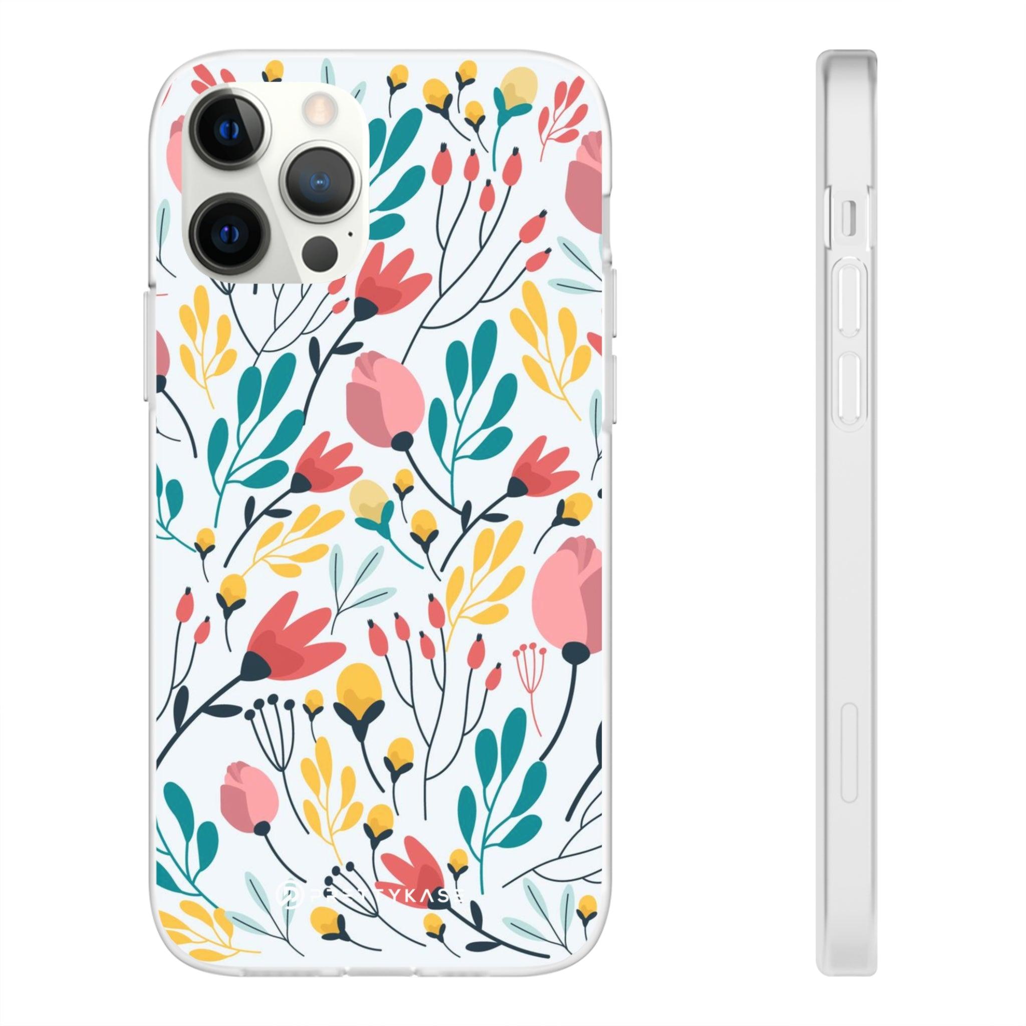 White Colorfull Flower Slim - PrettyKase