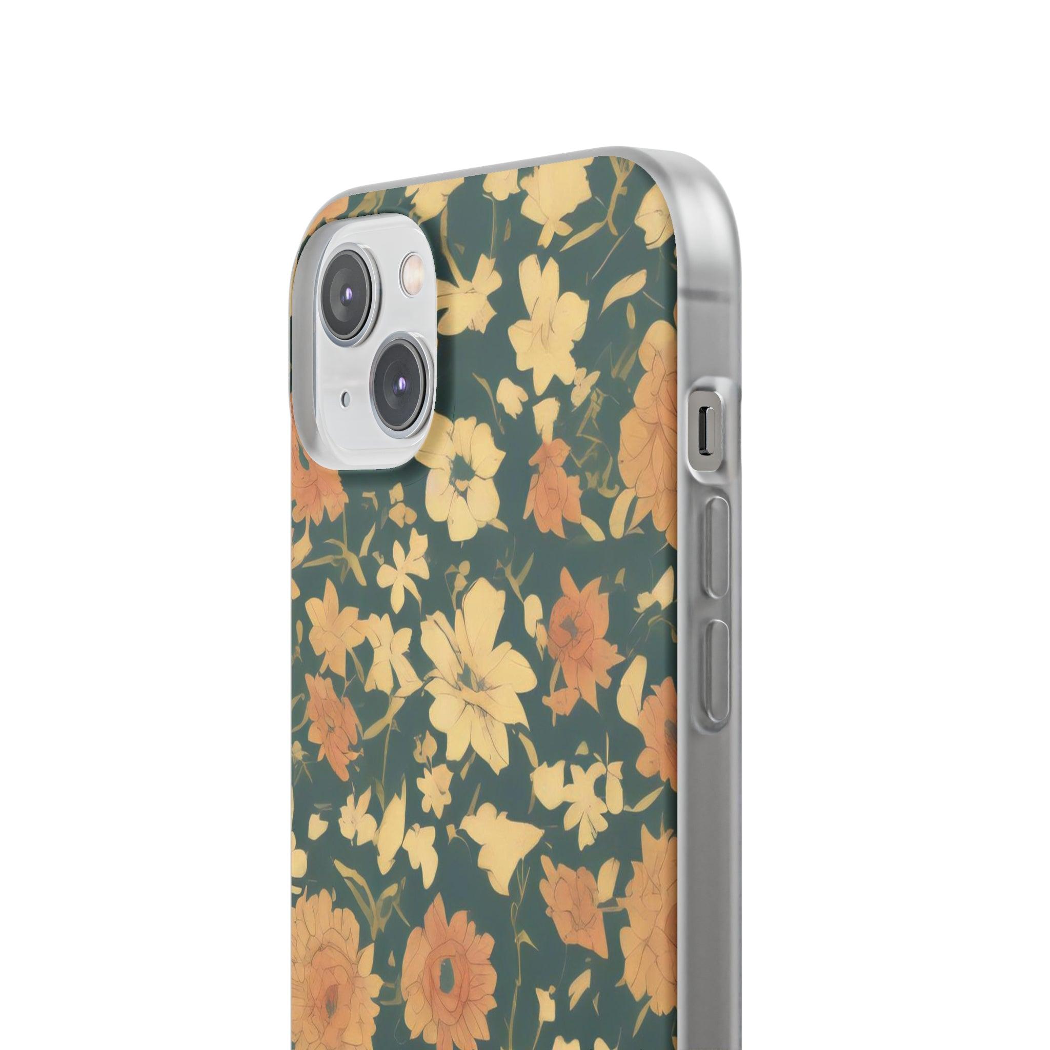 Olive Green Floral Slim - PrettyKase