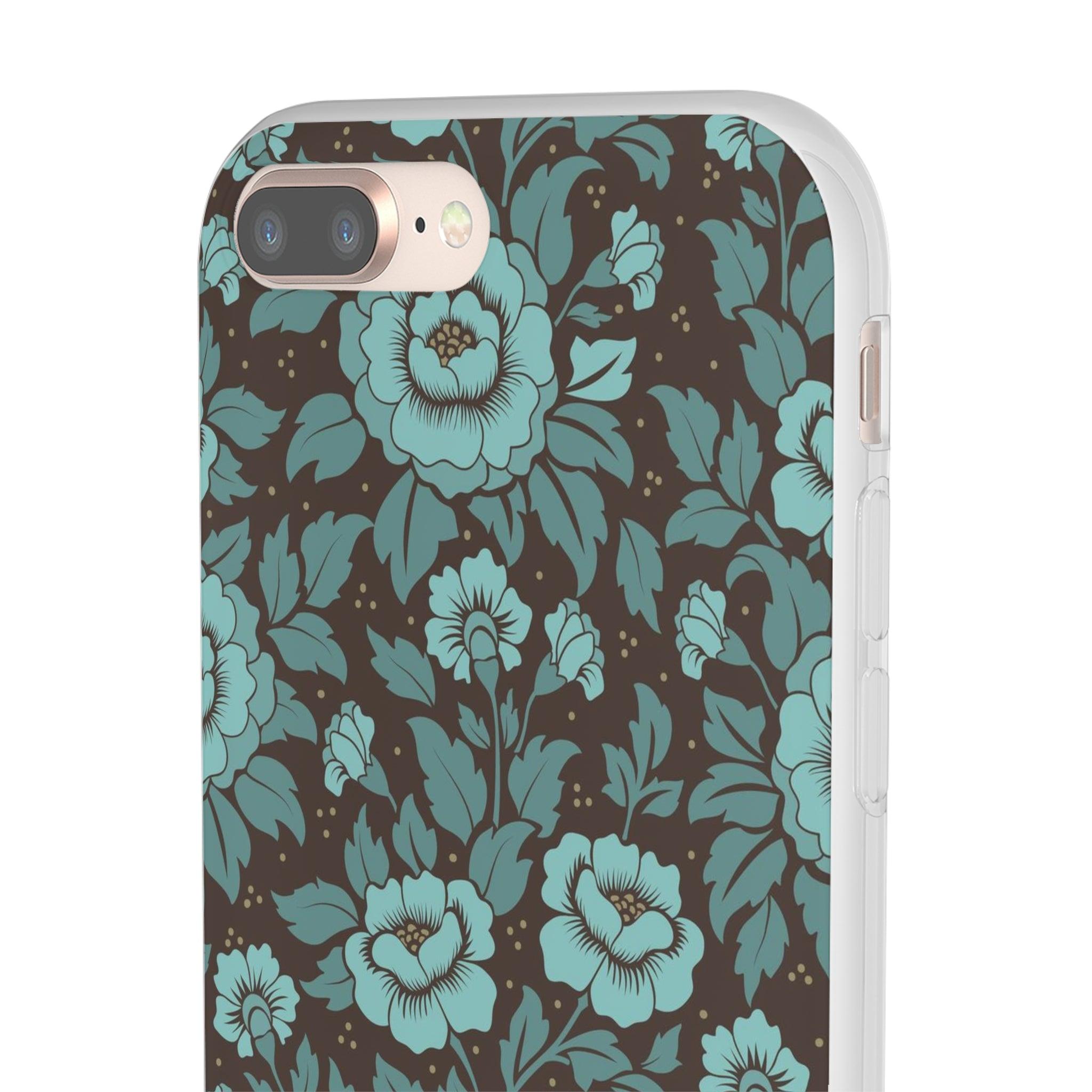 Turquoise floral Slim - PrettyKase